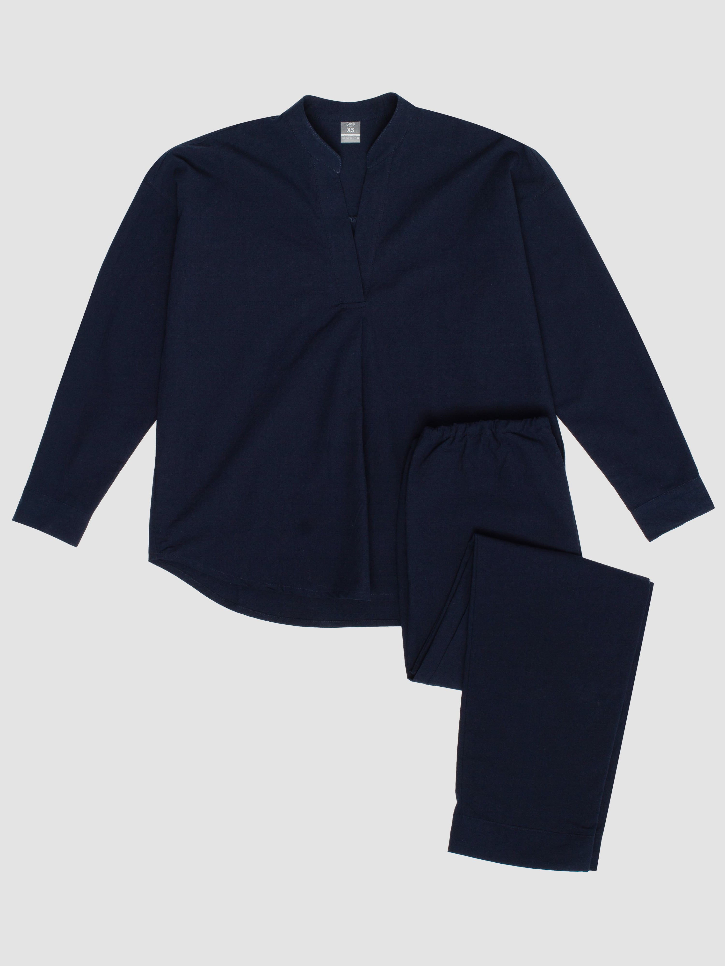 Pijama femenina de algodón hervido Navy