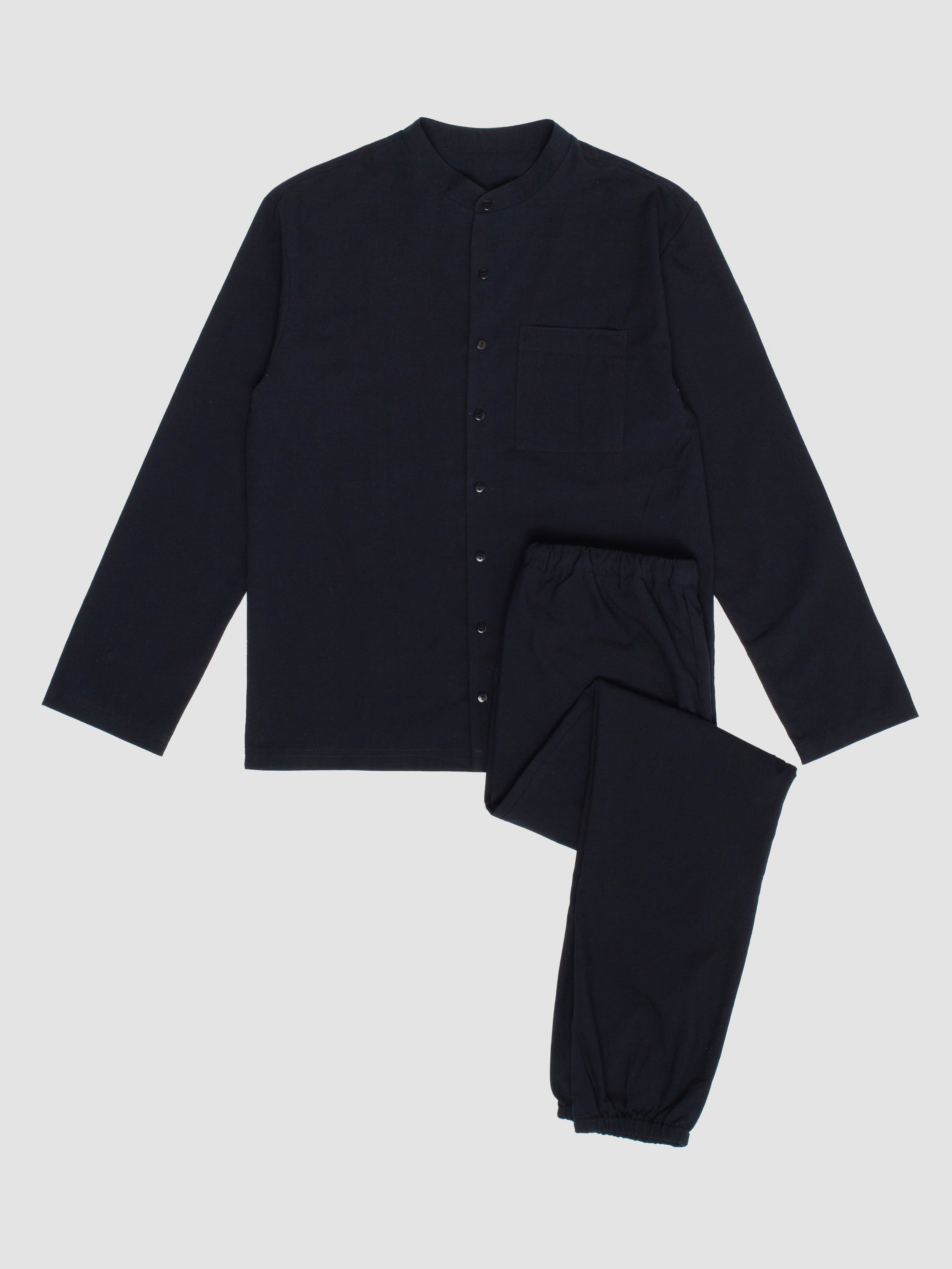 Pijama masculina de algodón peinado negro