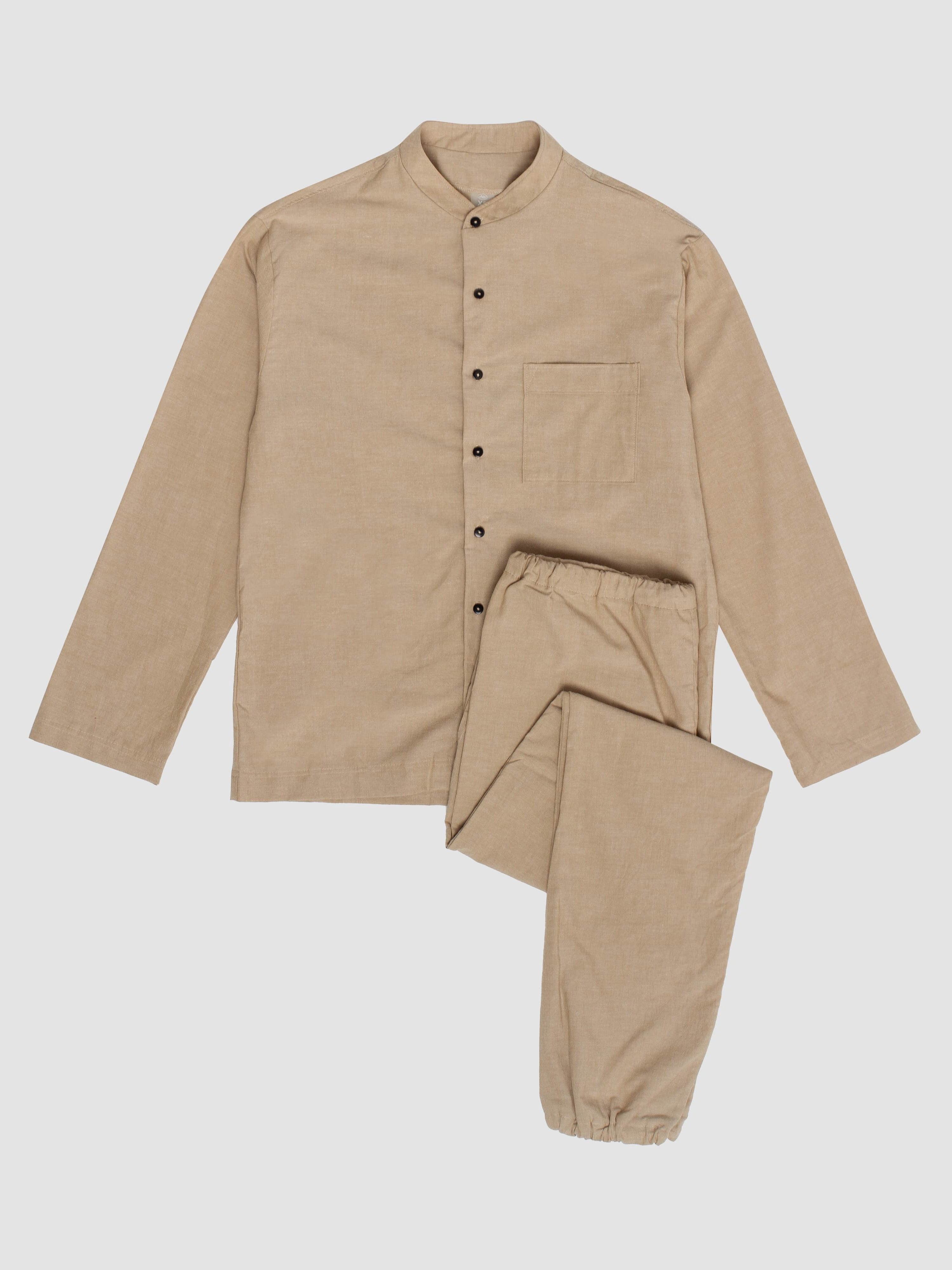 Pijama masculina de algodón peinado Almond