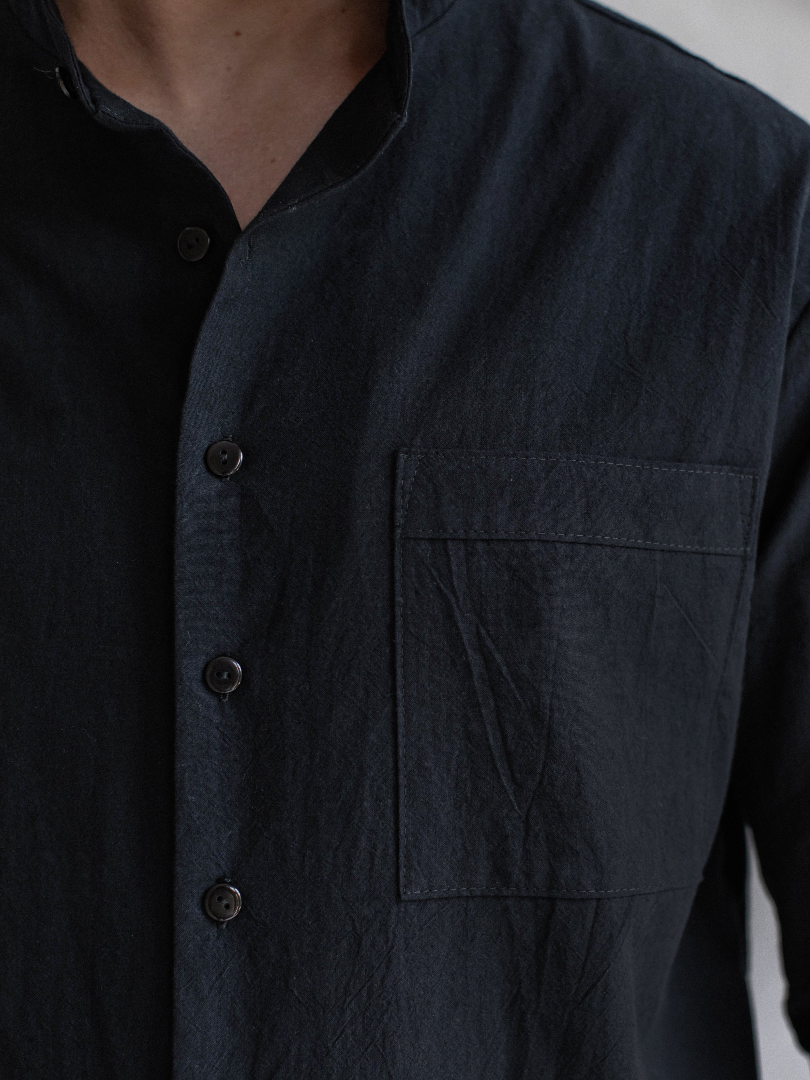 Pijama masculina de algodón peinado negro