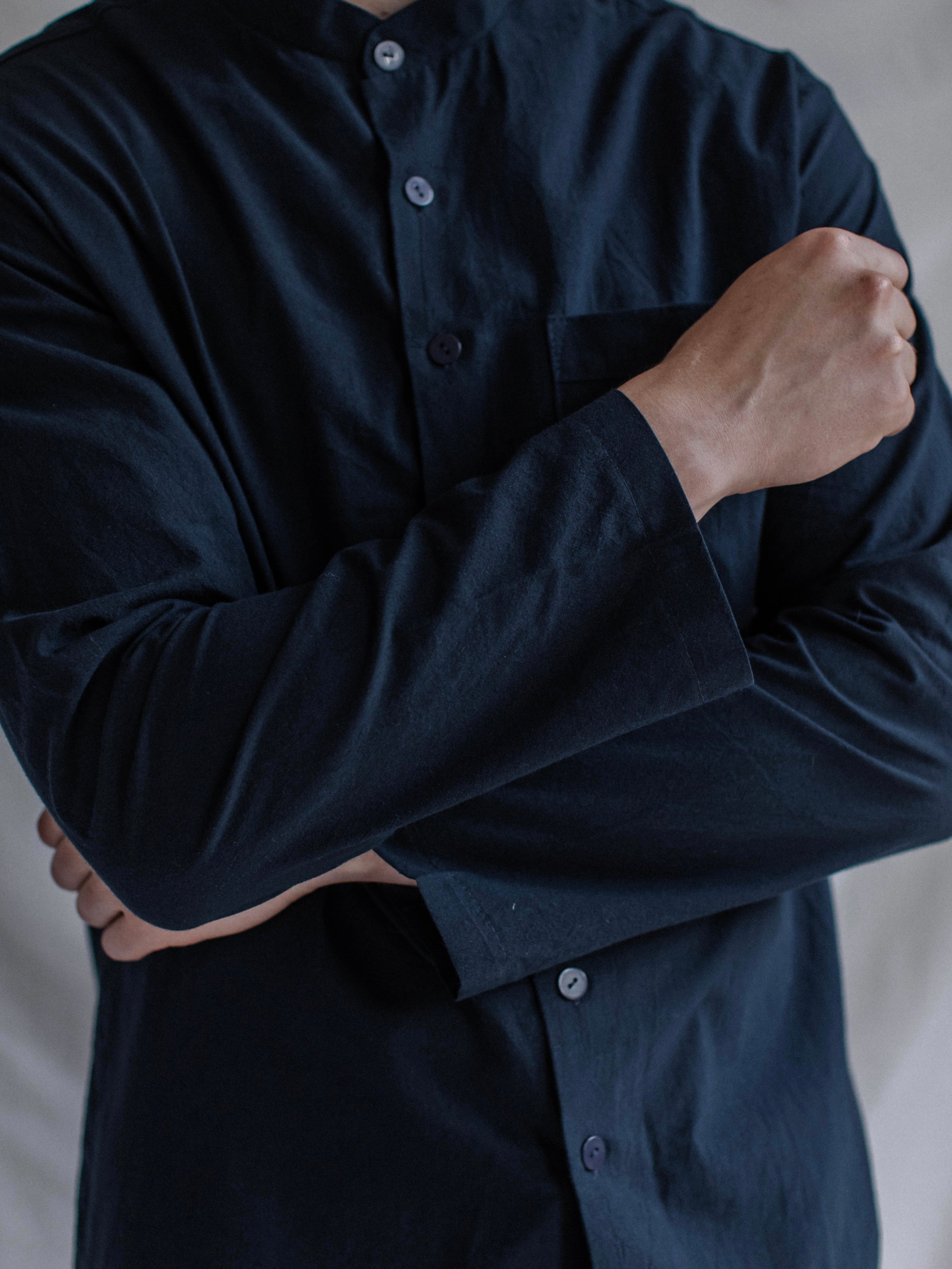 Camisa masculina de algodão cozido Leglo Navy