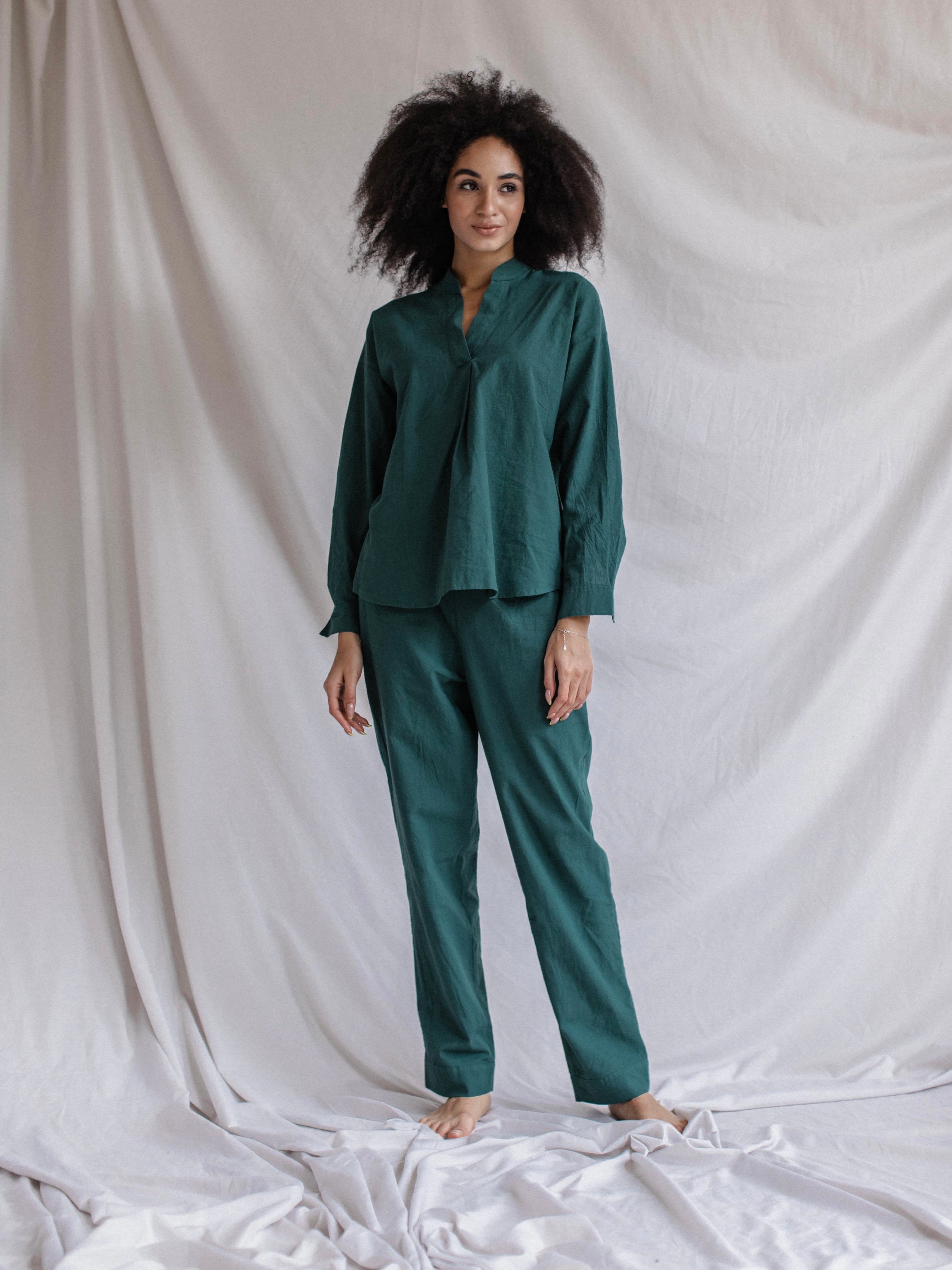 Штани жіночі з вареної бавовни  Leglo Smaragd