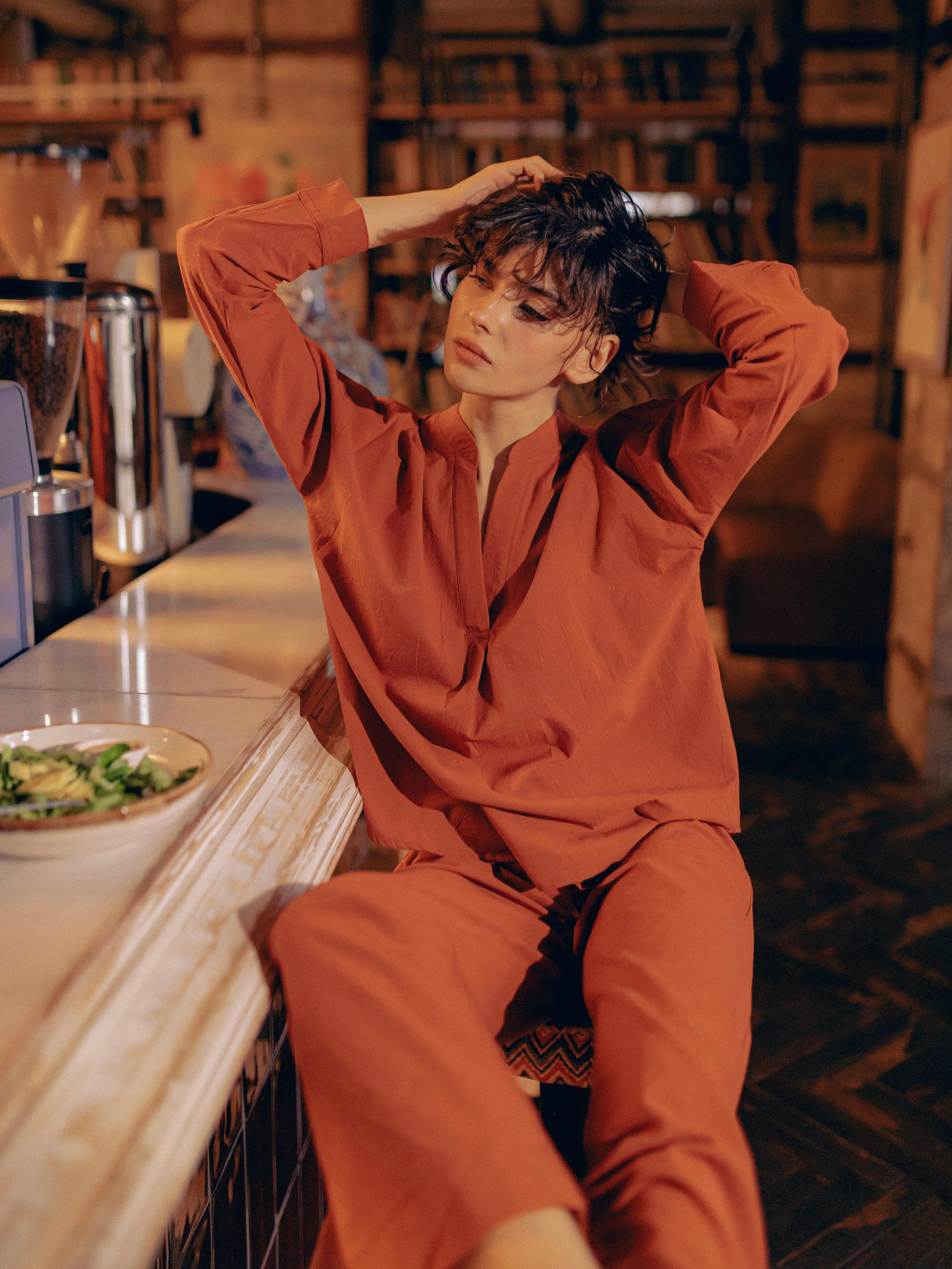 Pijama femenina de algodón hervido Terra