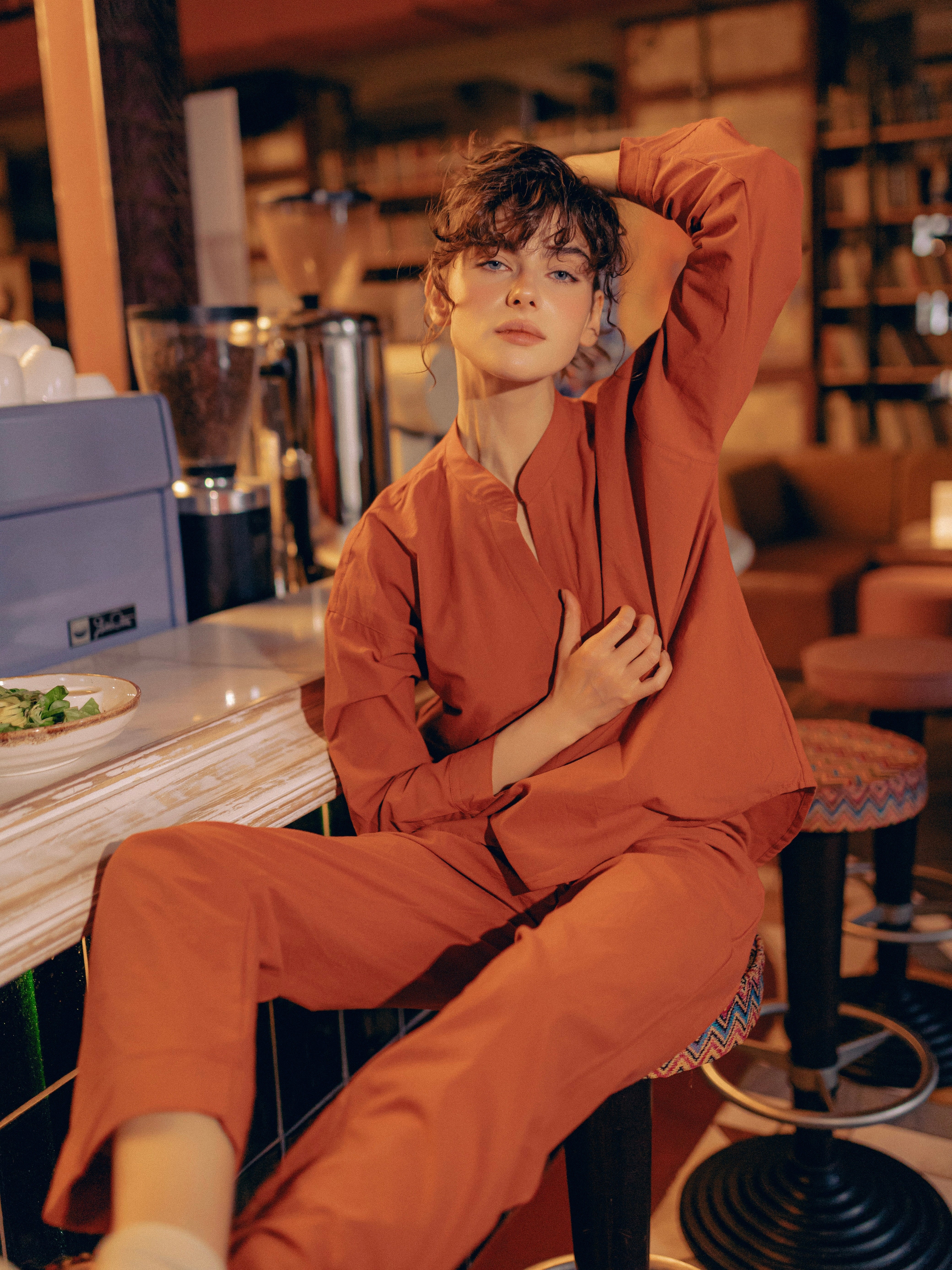 Pijama femenina de algodón hervido Terra