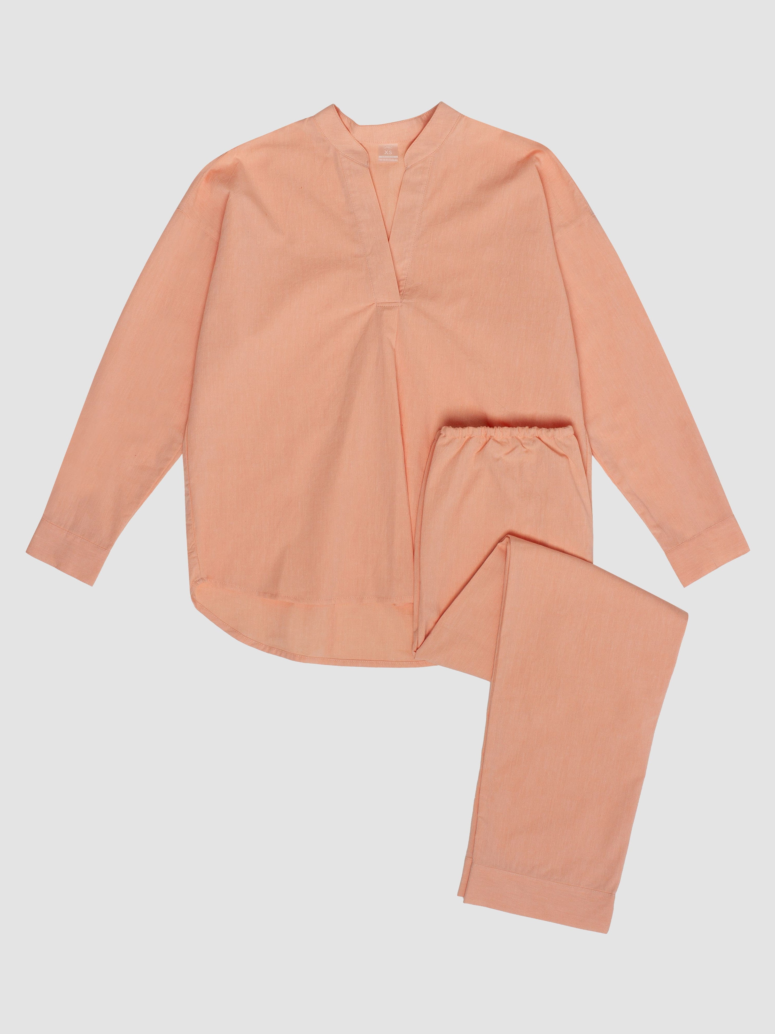 Pijama femenina de algodón hervido Apricot