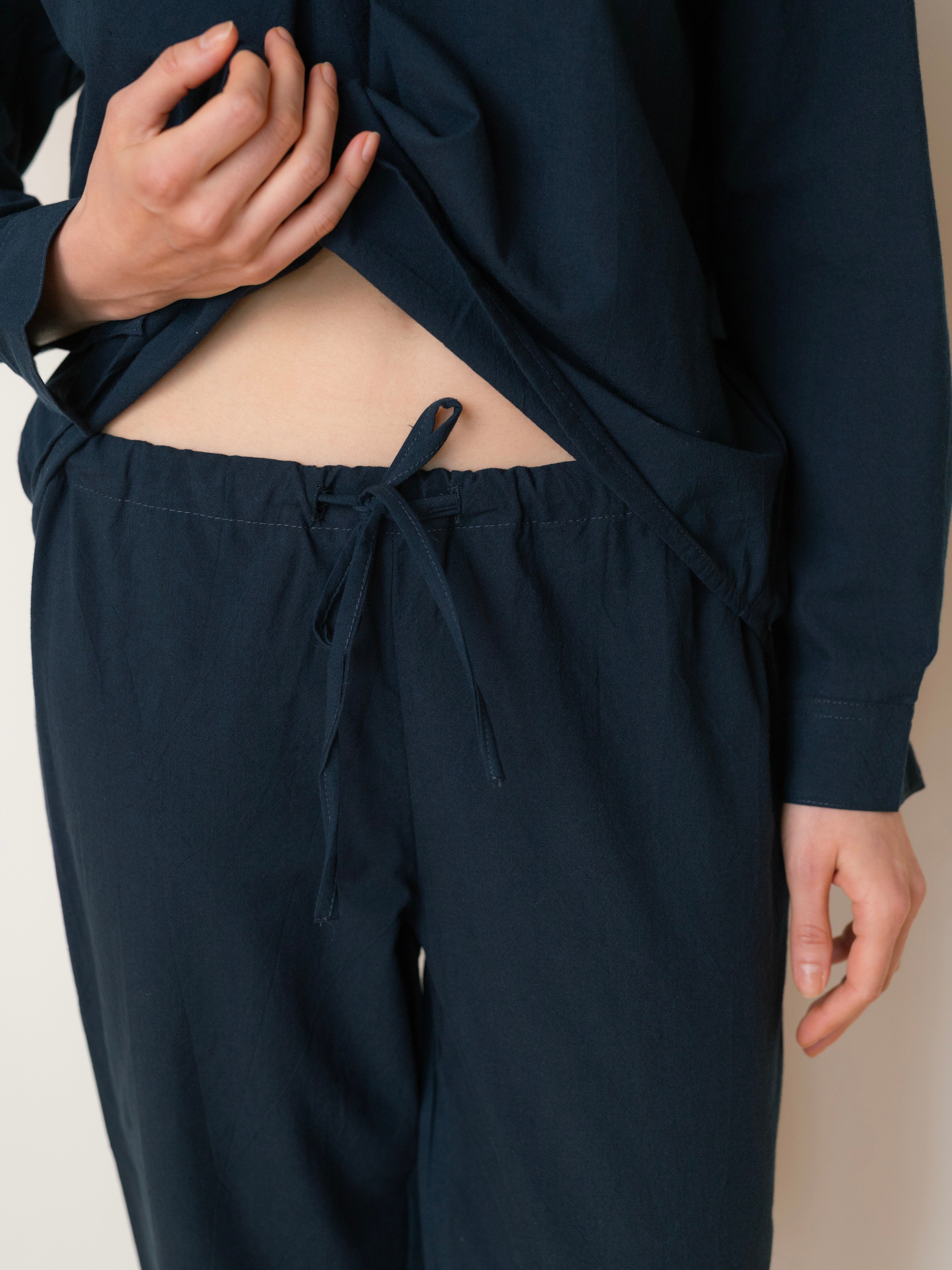 Pijama femenina de algodón hervido Navy