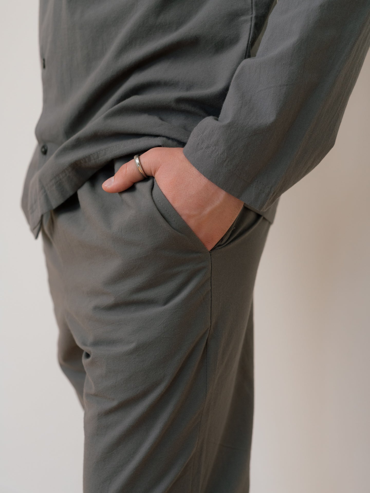 Pijama masculina de algodón peinado Slate