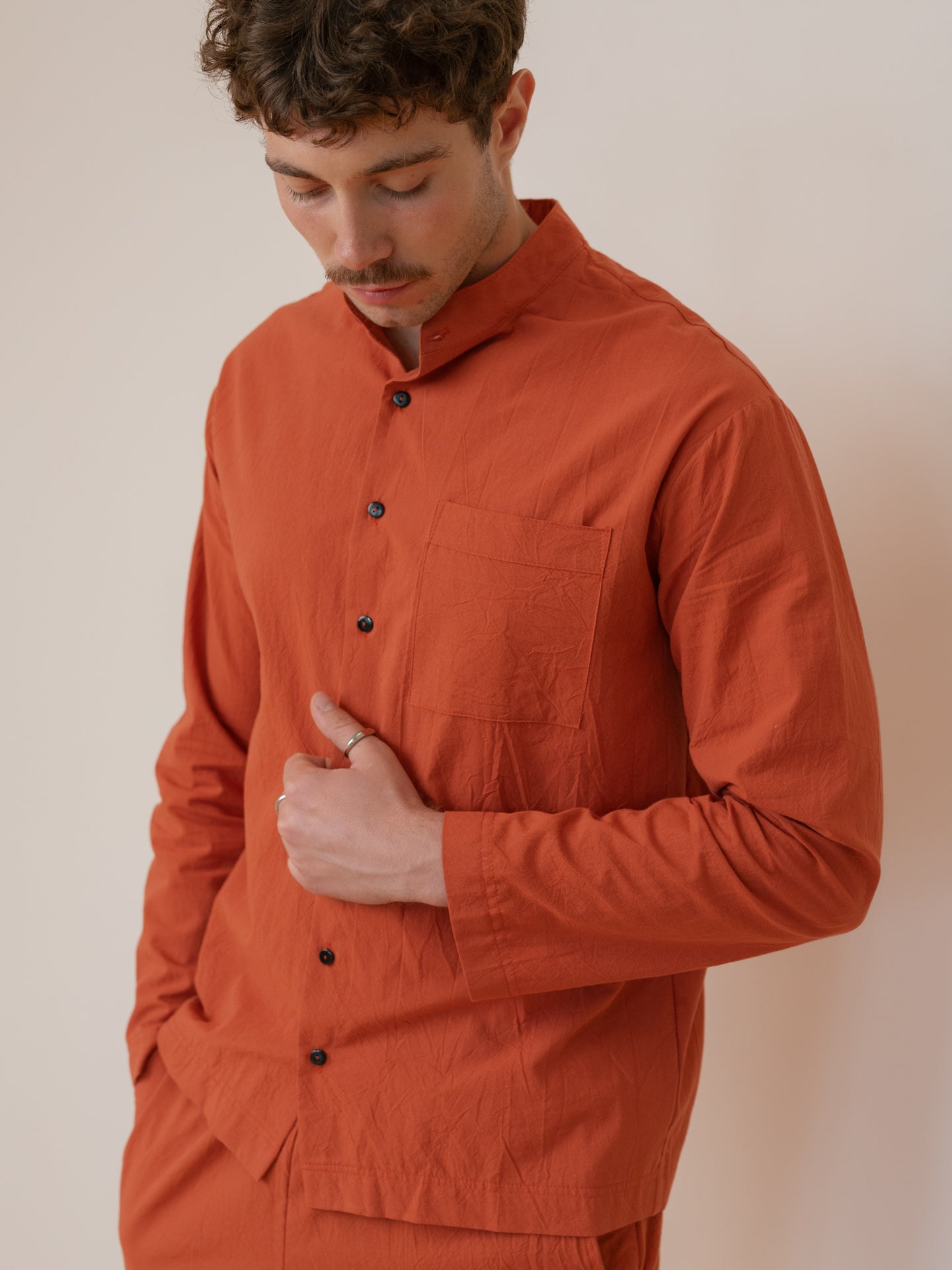 Camisa masculina de algodón peinado Leglo Terra