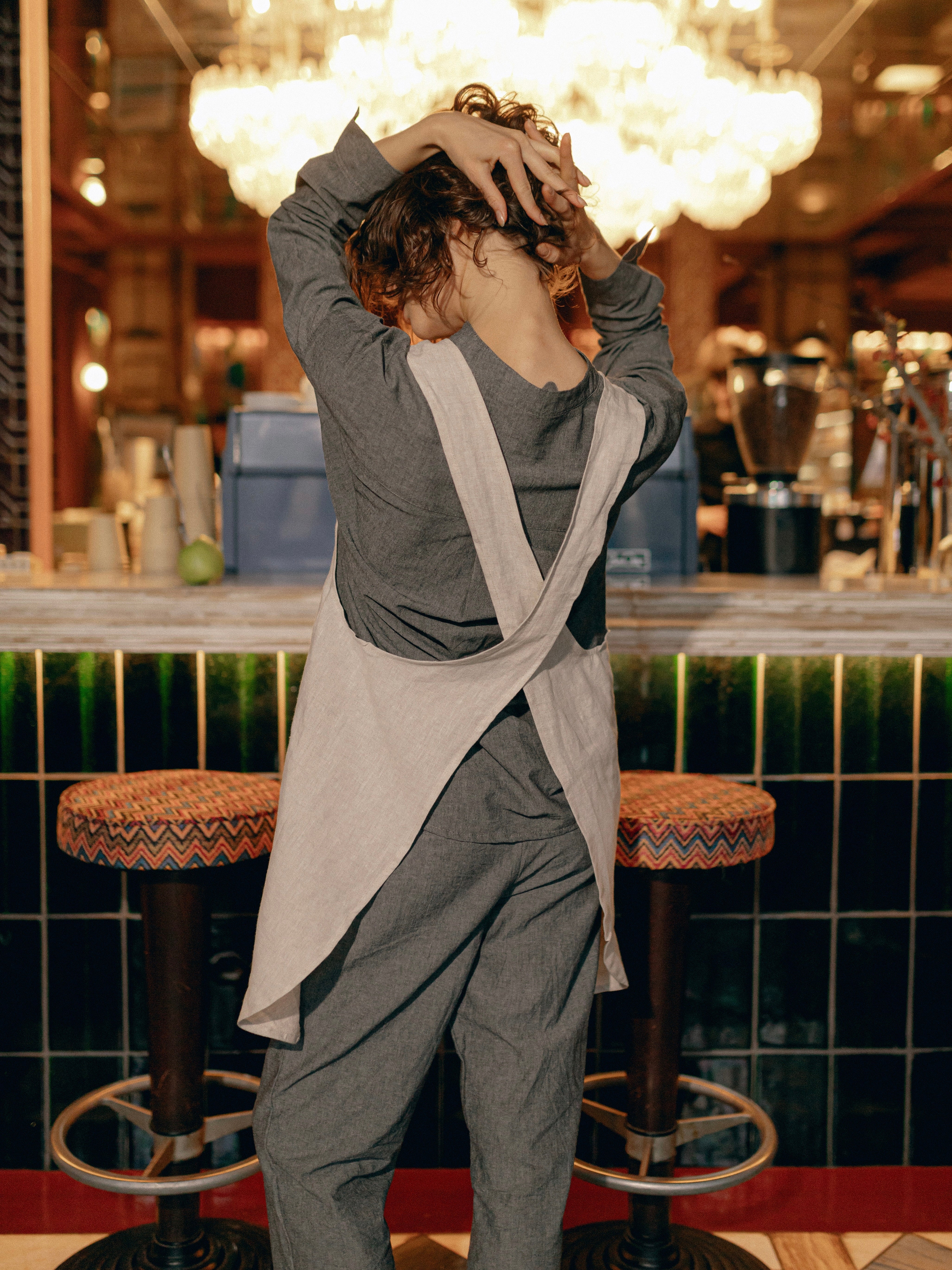 Apron made of boiled linen Leglo Ivory