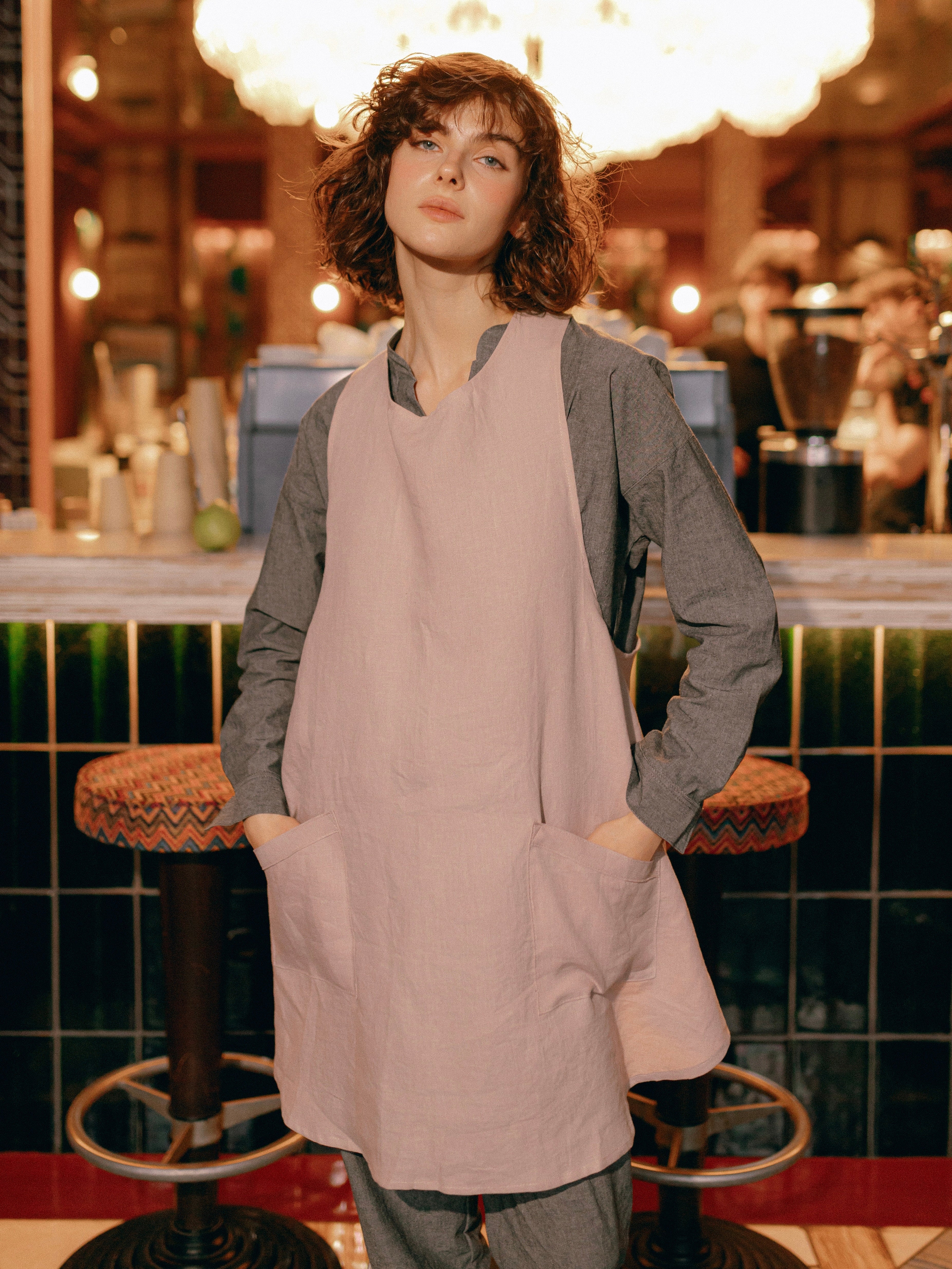 Apron made of boiled linen Leglo Lace