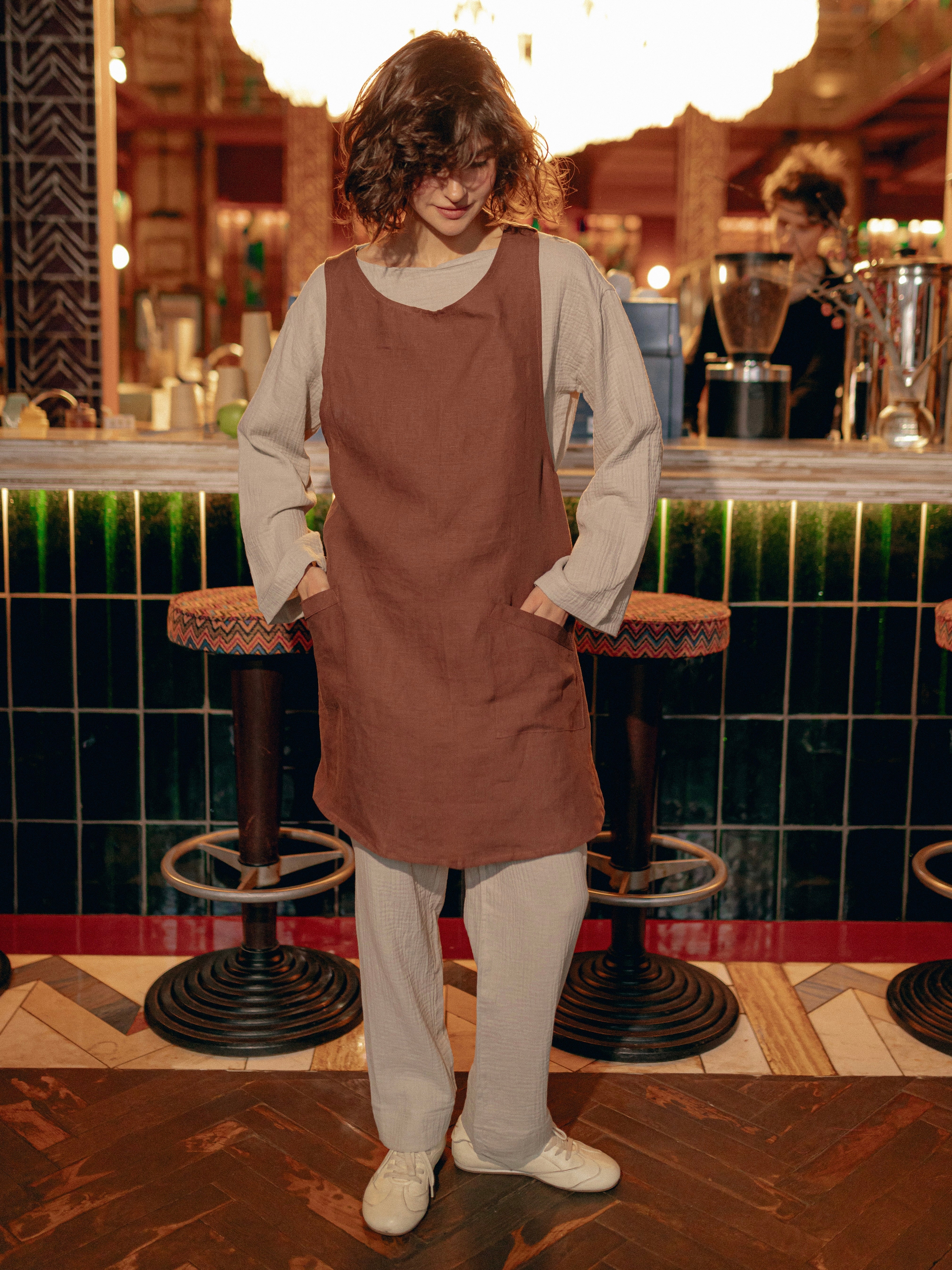 Apron made of boiled linen Leglo Wine