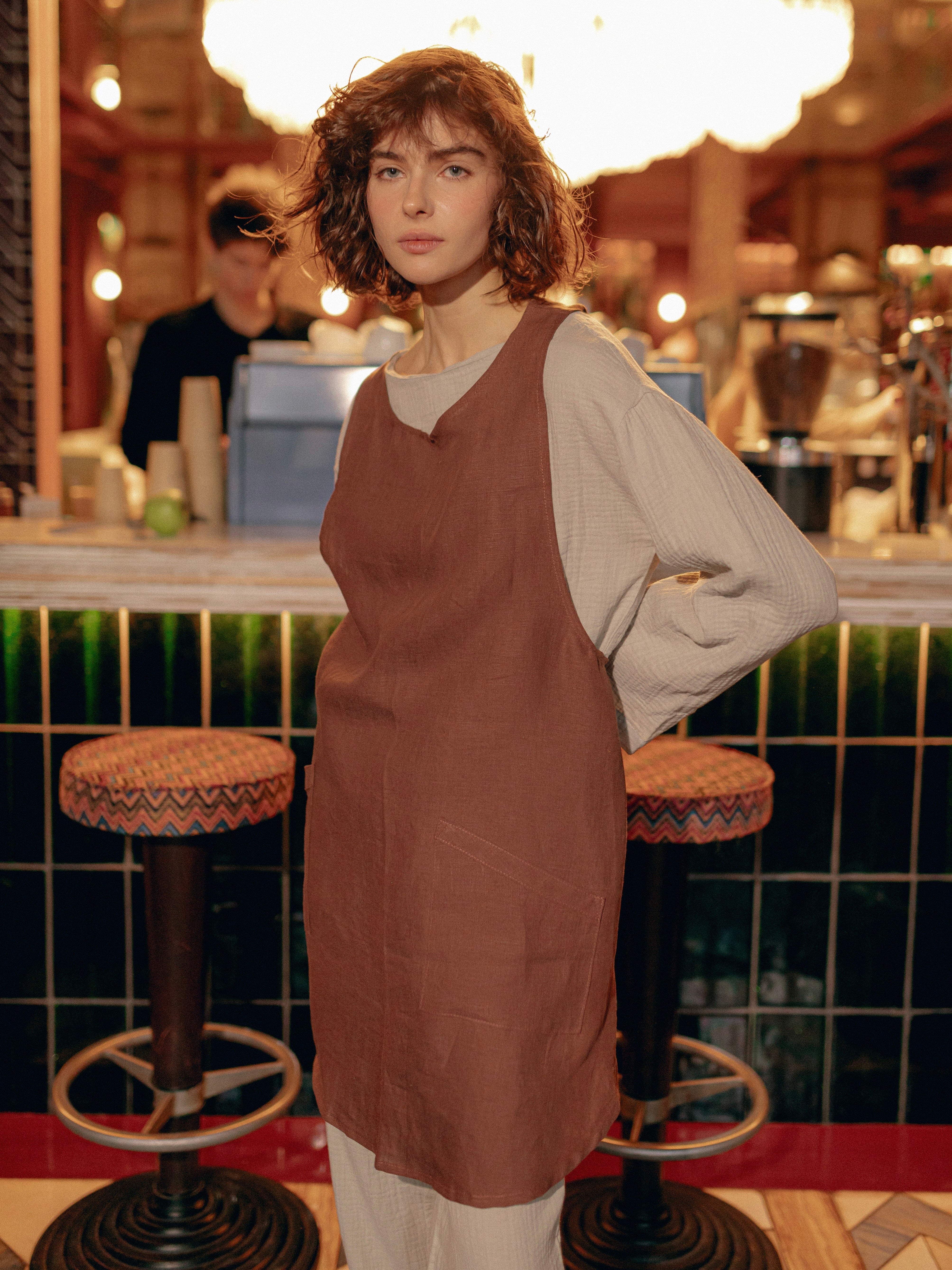 Apron made of boiled linen Leglo Wine