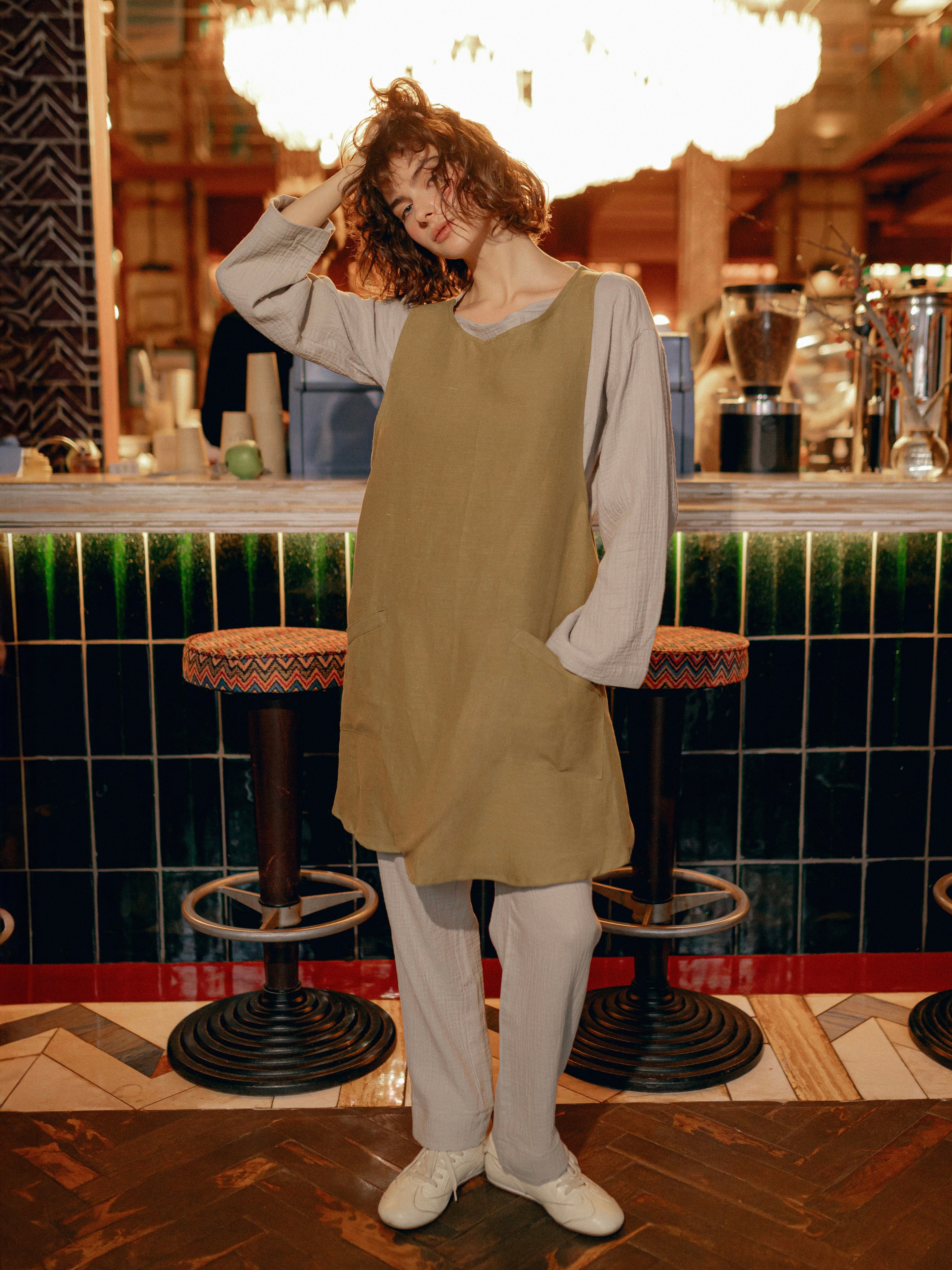 Apron made of boiled linen Leglo Spring