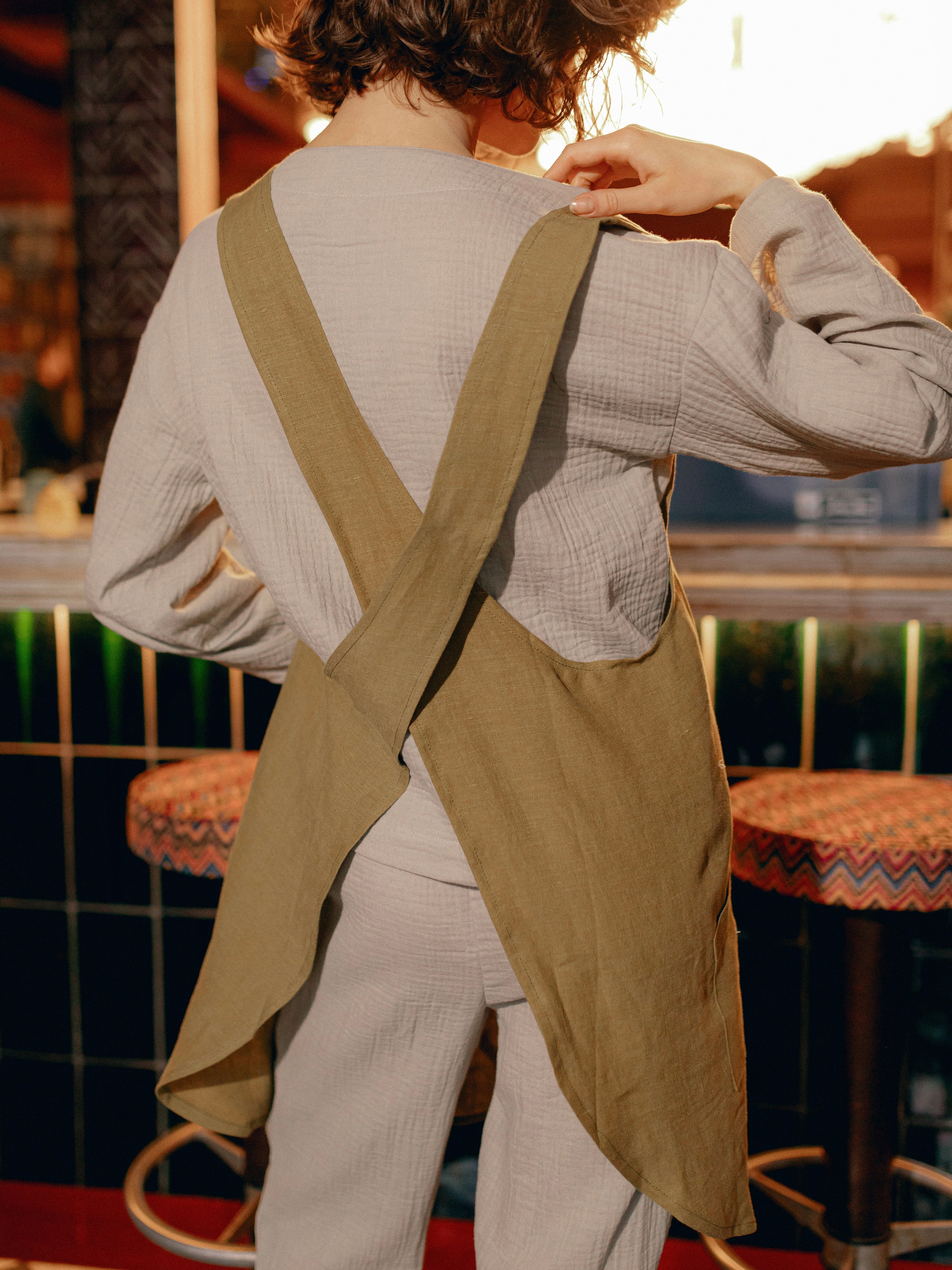 Apron made of boiled linen Leglo Spring