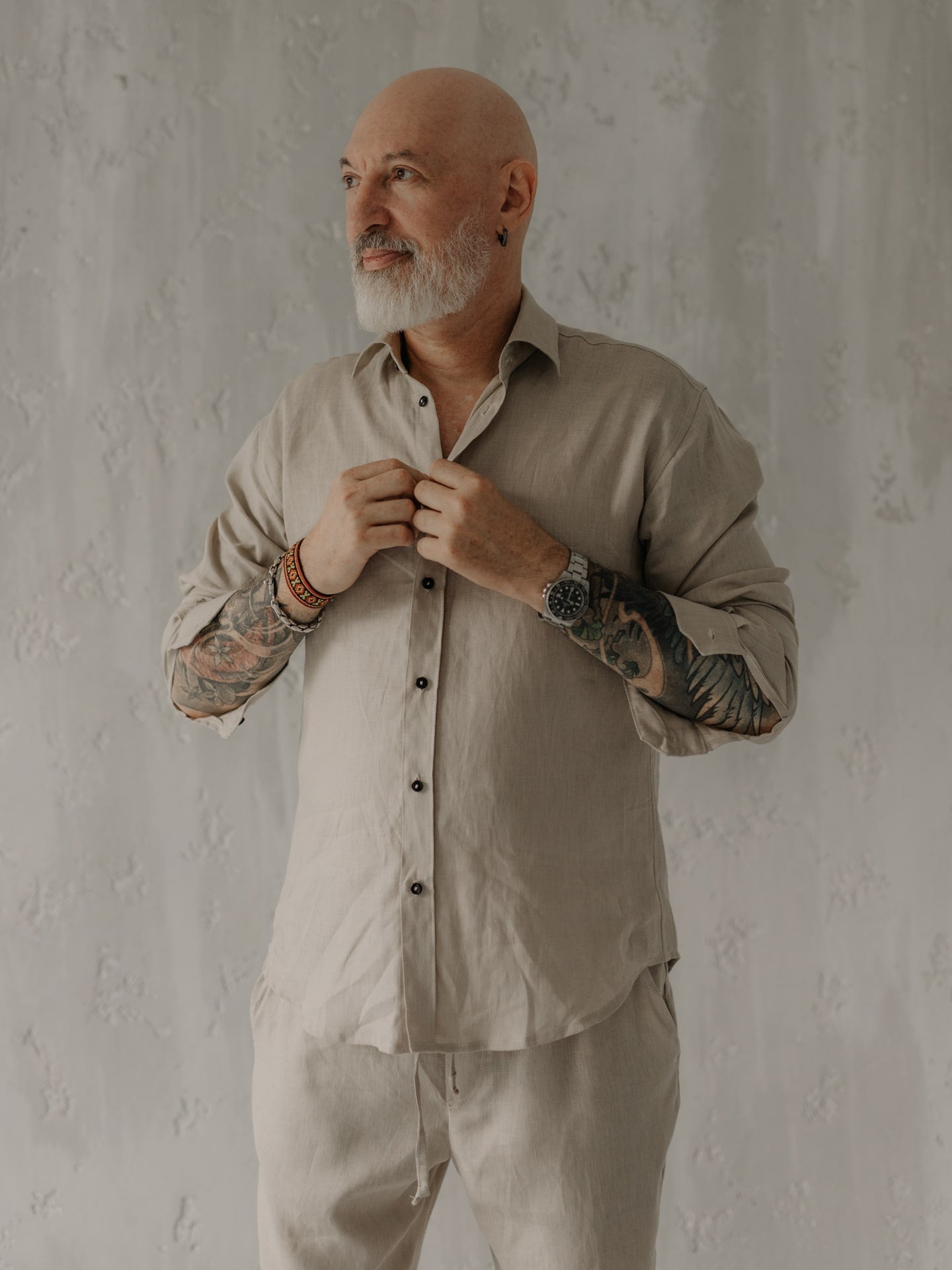 Camisa masculina de linho Leglo Sand