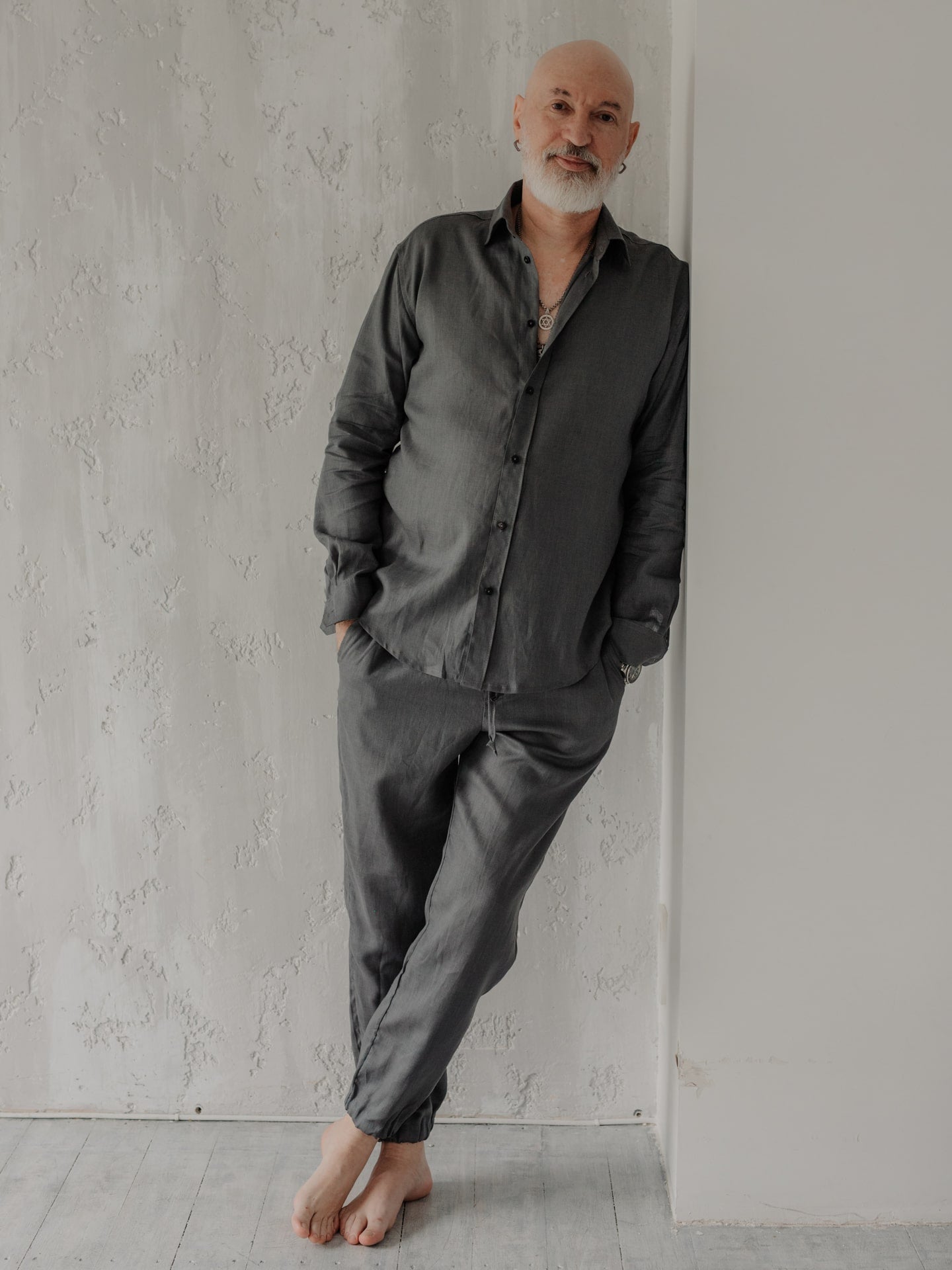 Camisa masculina de linho Leglo Thunder