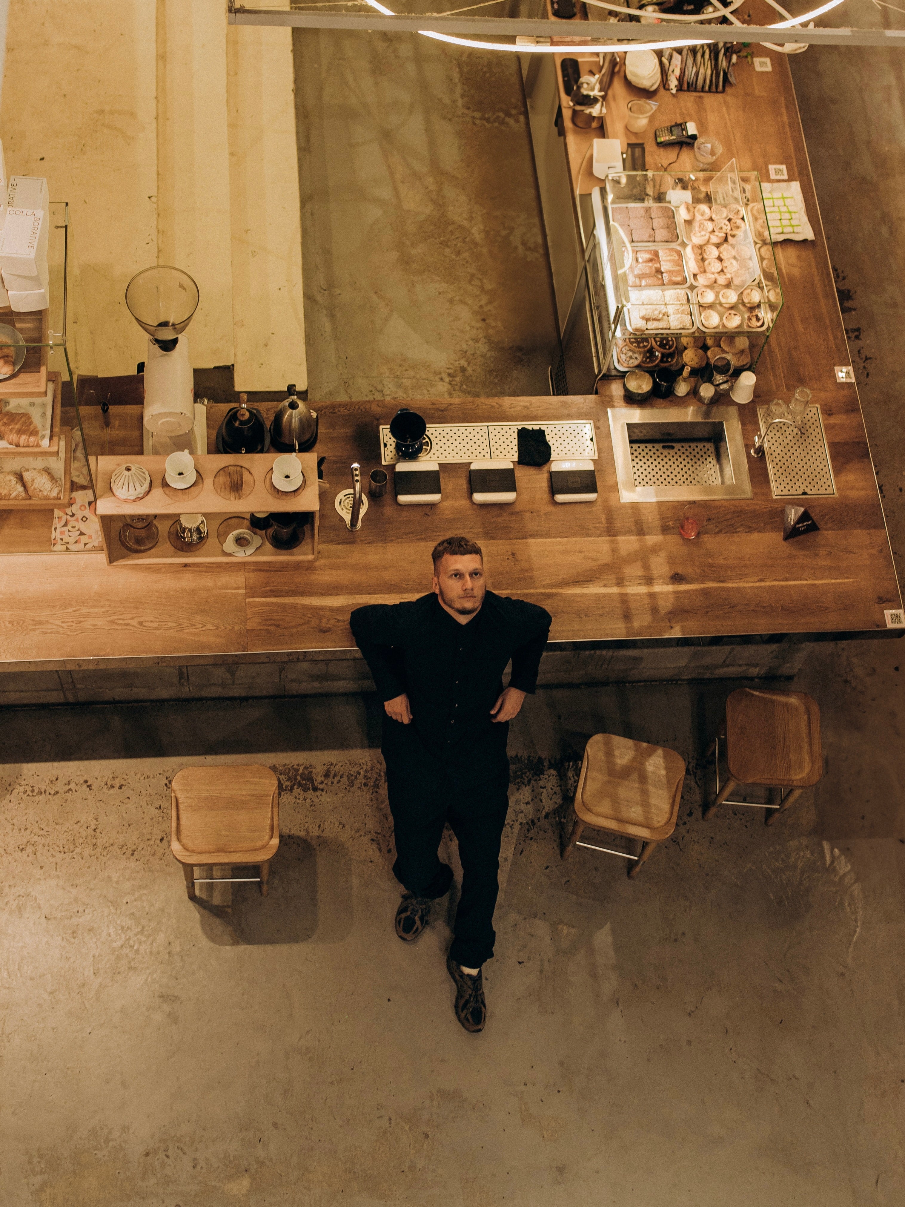 Pijama masculina de algodón peinado negro