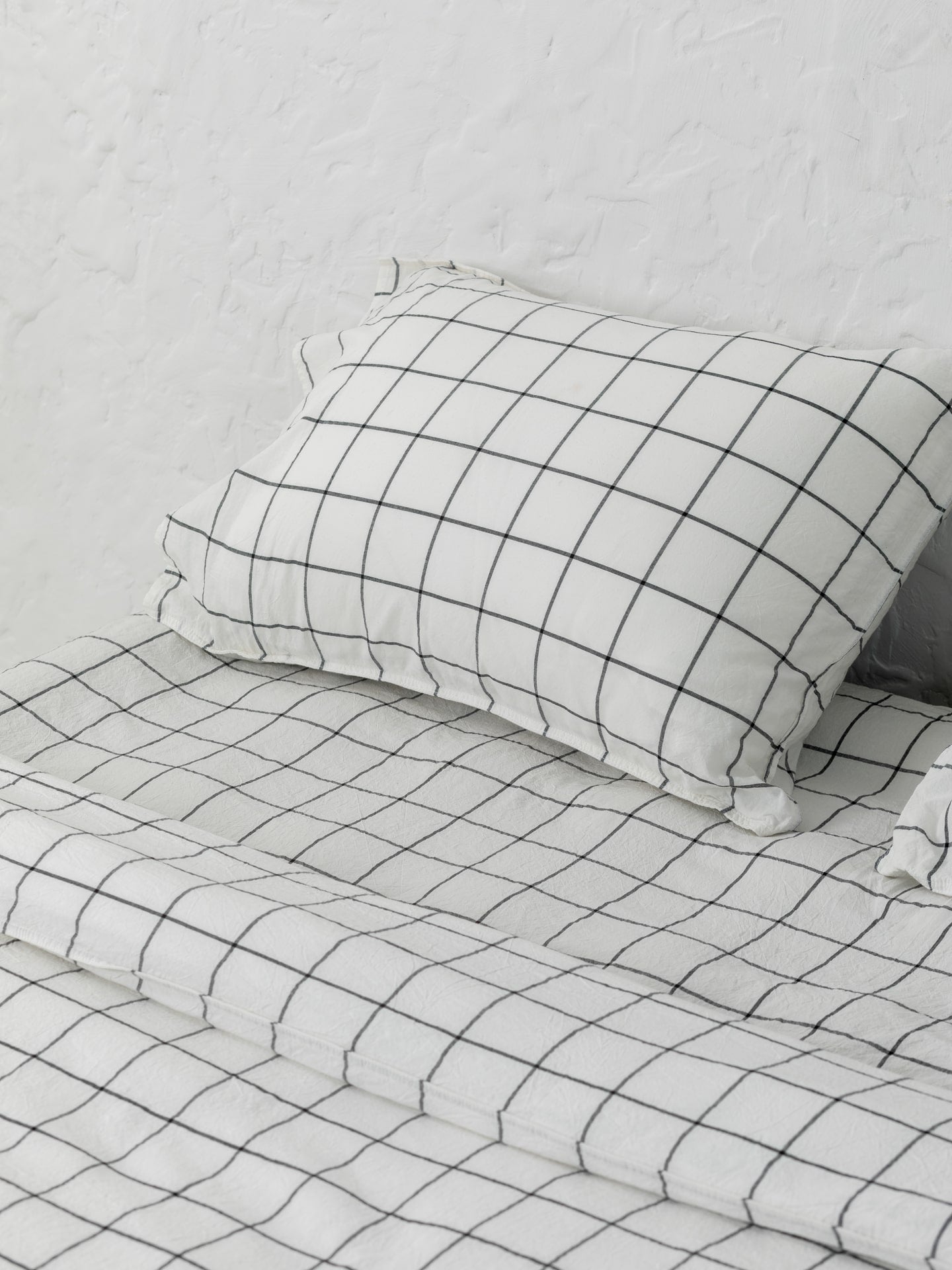 Juego de ropa de cama de algodón peinado Leglo Grid
