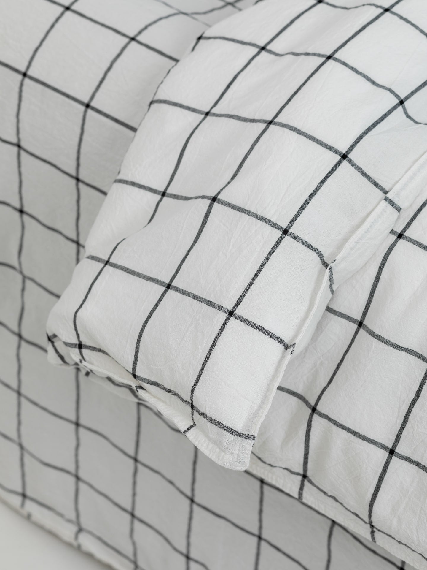 Juego de ropa de cama de algodón peinado Leglo Grid