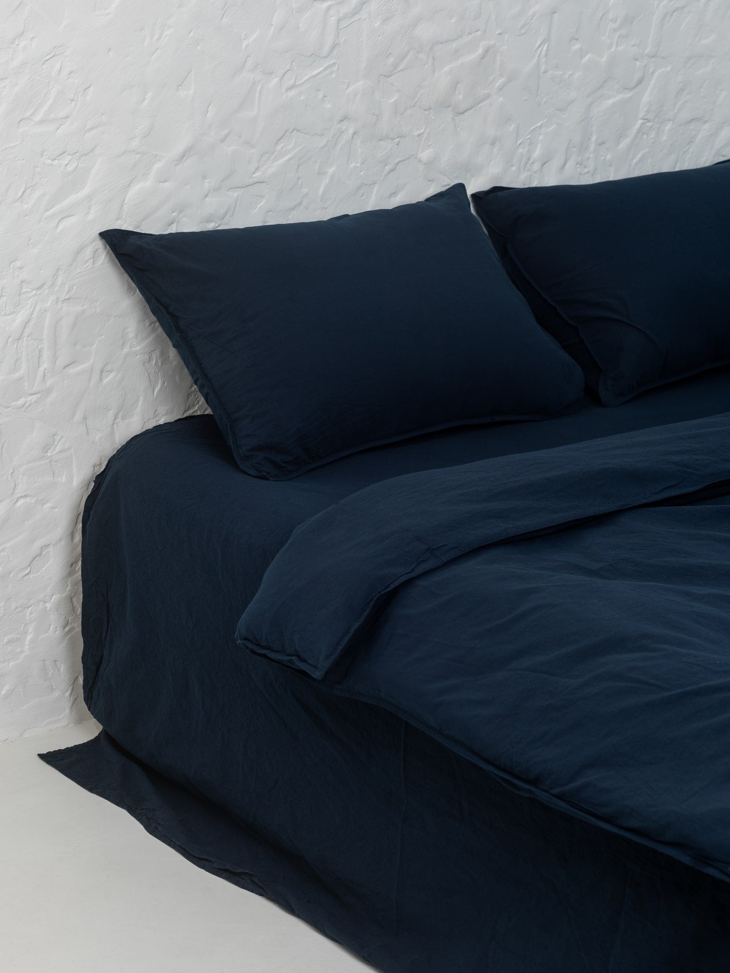 Conjunto de roupa de cama em algodão cozido Leglo Navy
