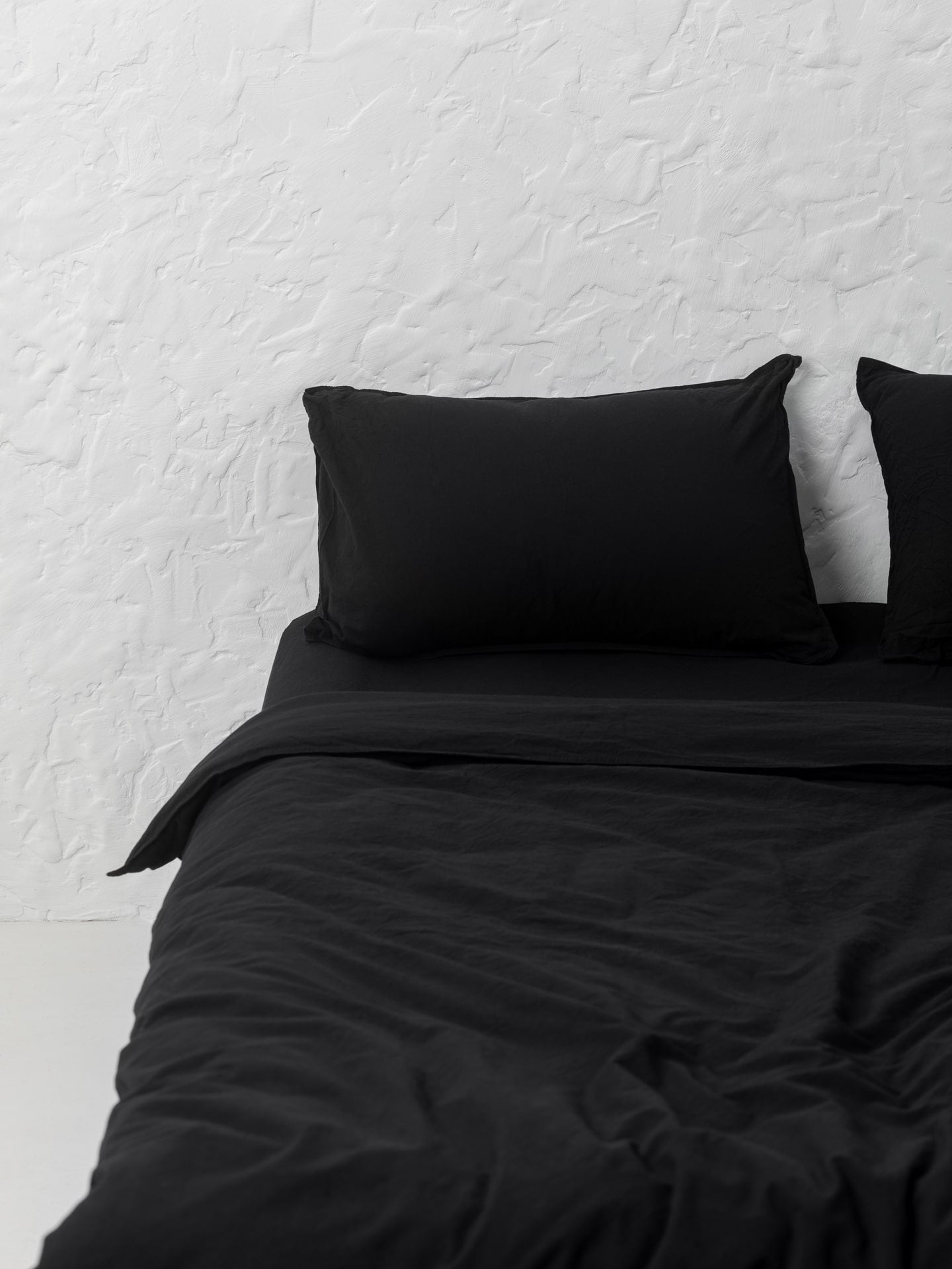 Juego de ropa de cama de algodón peinado Leglo Black