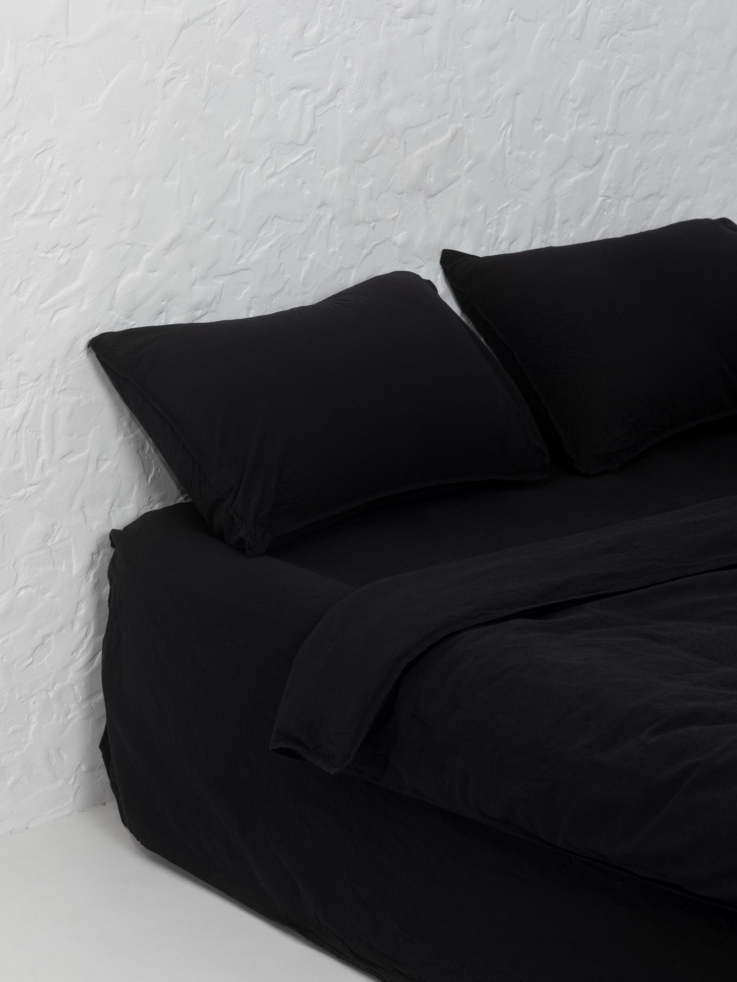 Juego de ropa de cama de algodón peinado Leglo Black