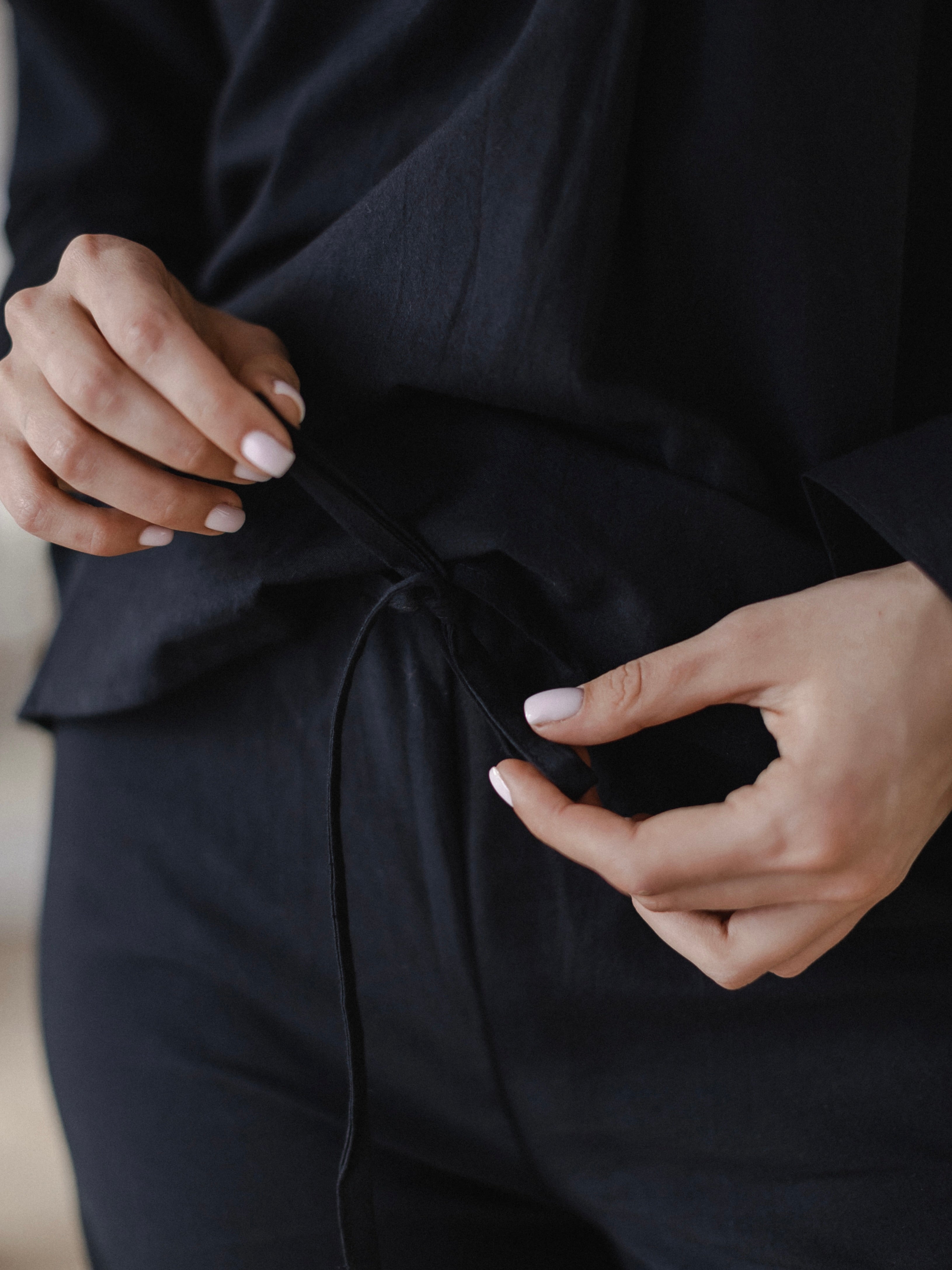 Pantalones femeninos de algodón hervido Leglo Black