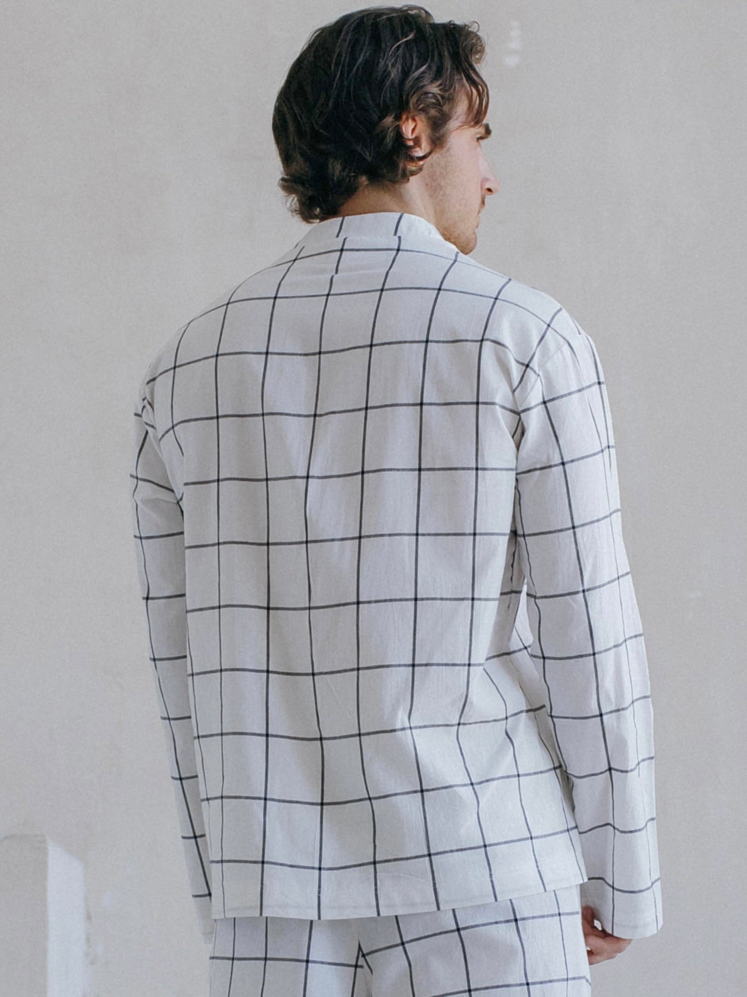 Camisa masculina de algodón peinado Leglo Grid