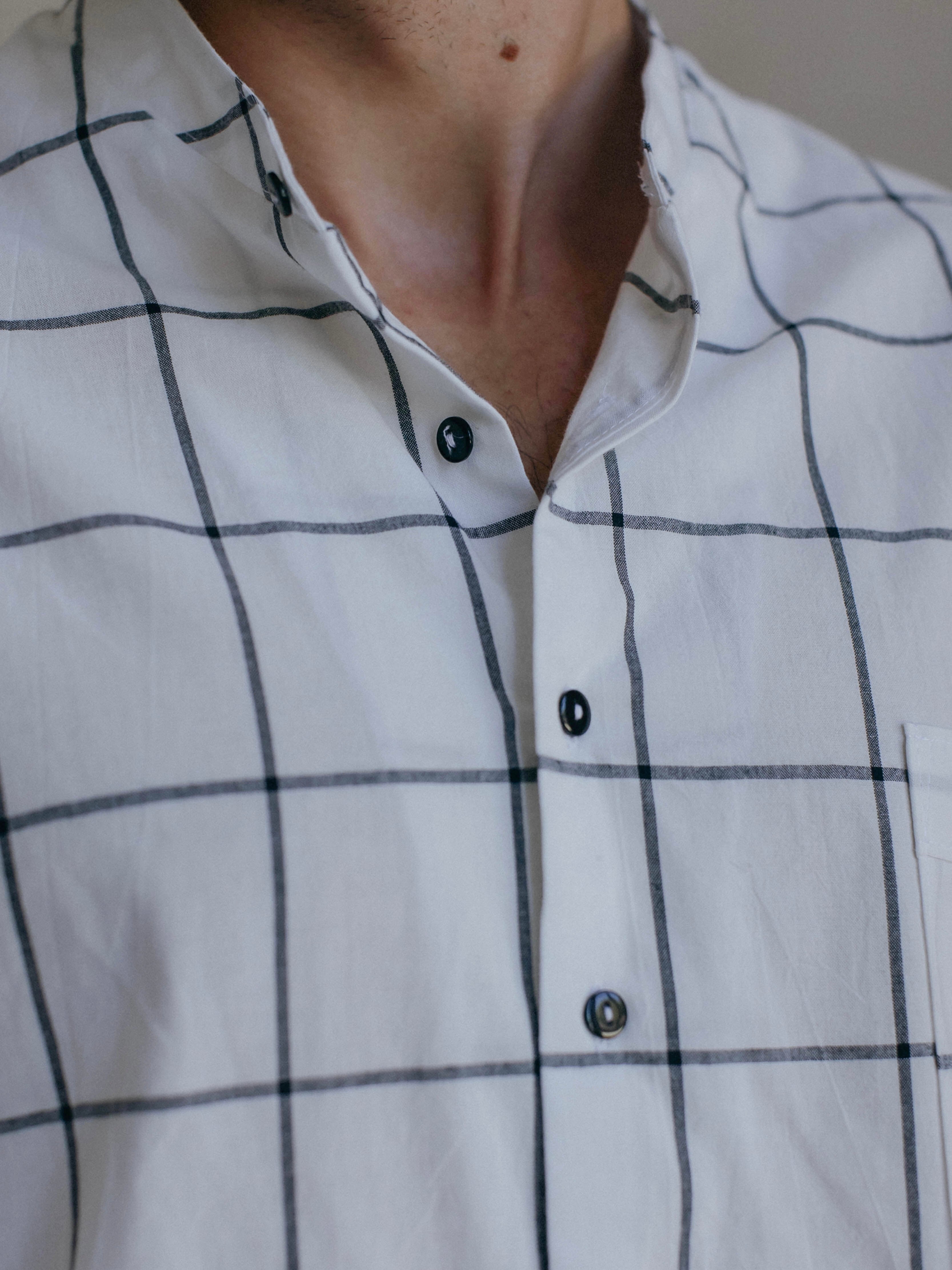 Camisa masculina de algodón peinado Leglo Grid