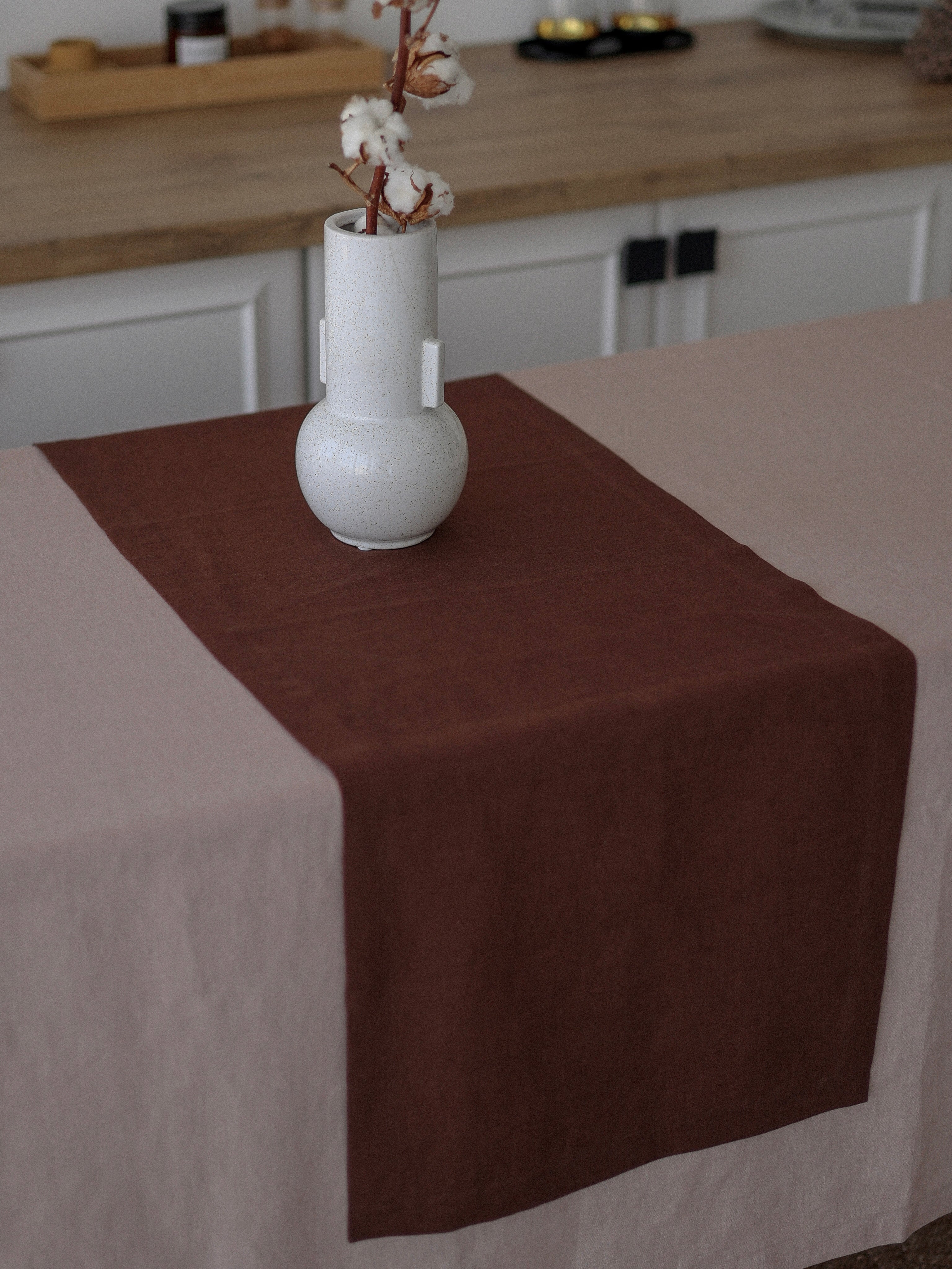 Runner made of boiled flax Leglo Wine