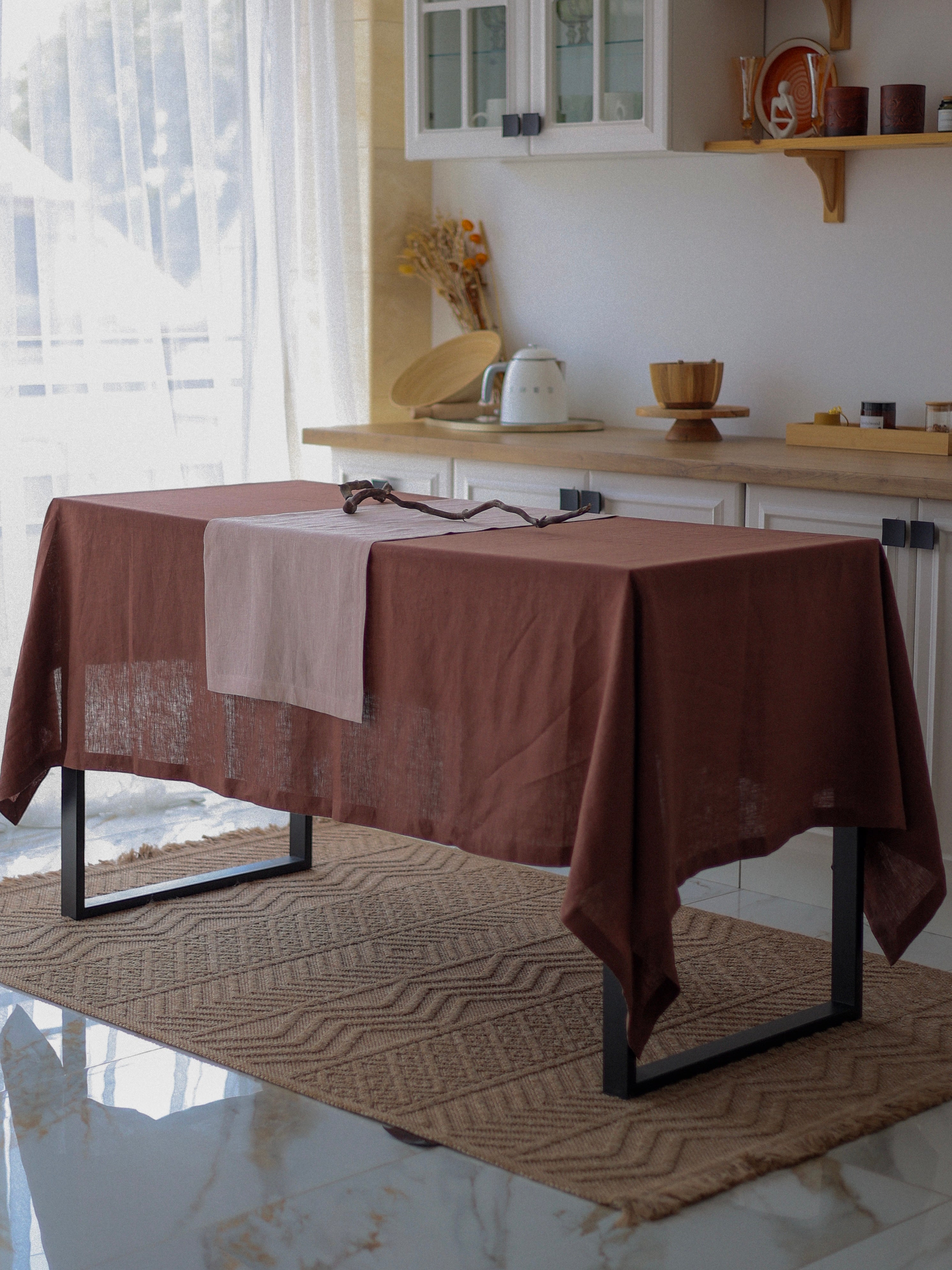 Runner made of boiled flax Leglo Lace