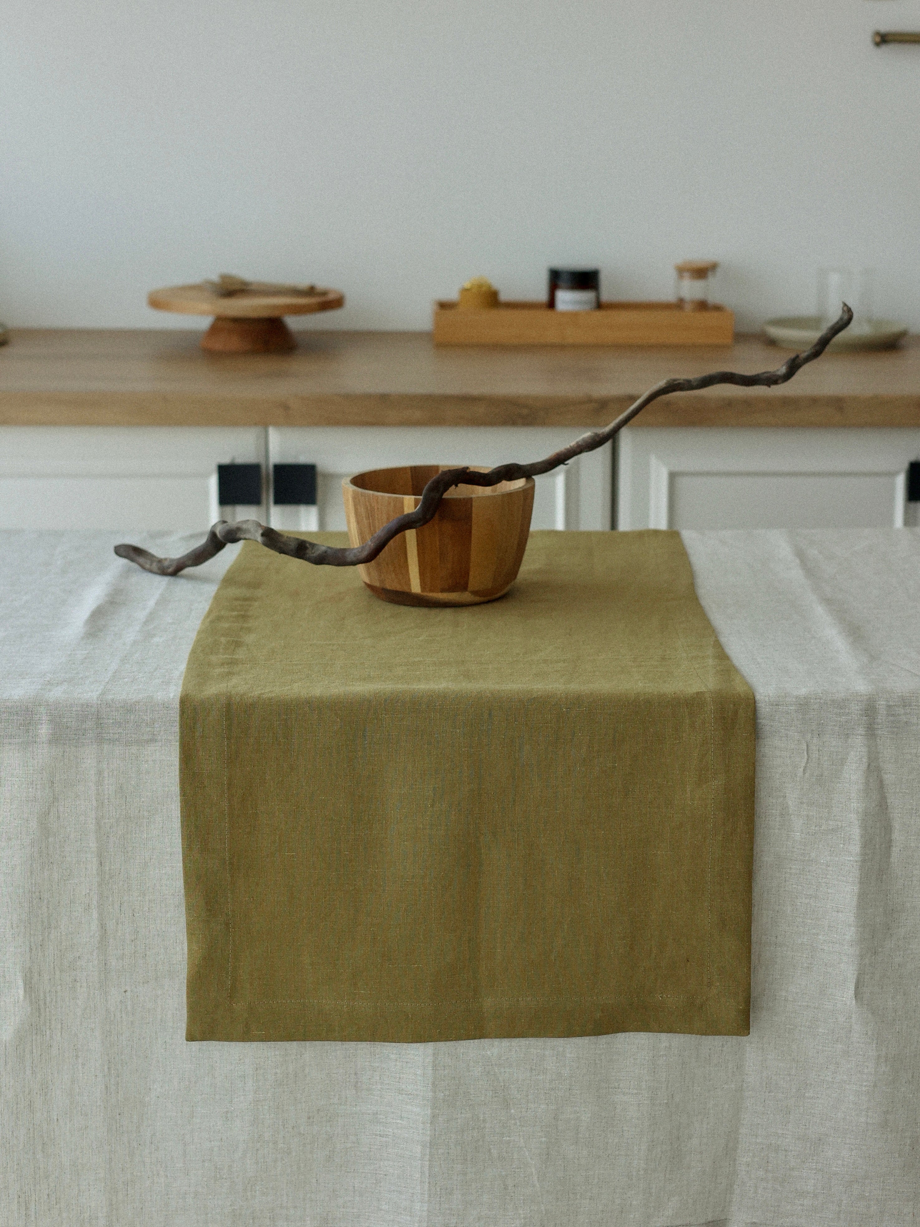 Runner made of boiled flax Leglo Spring