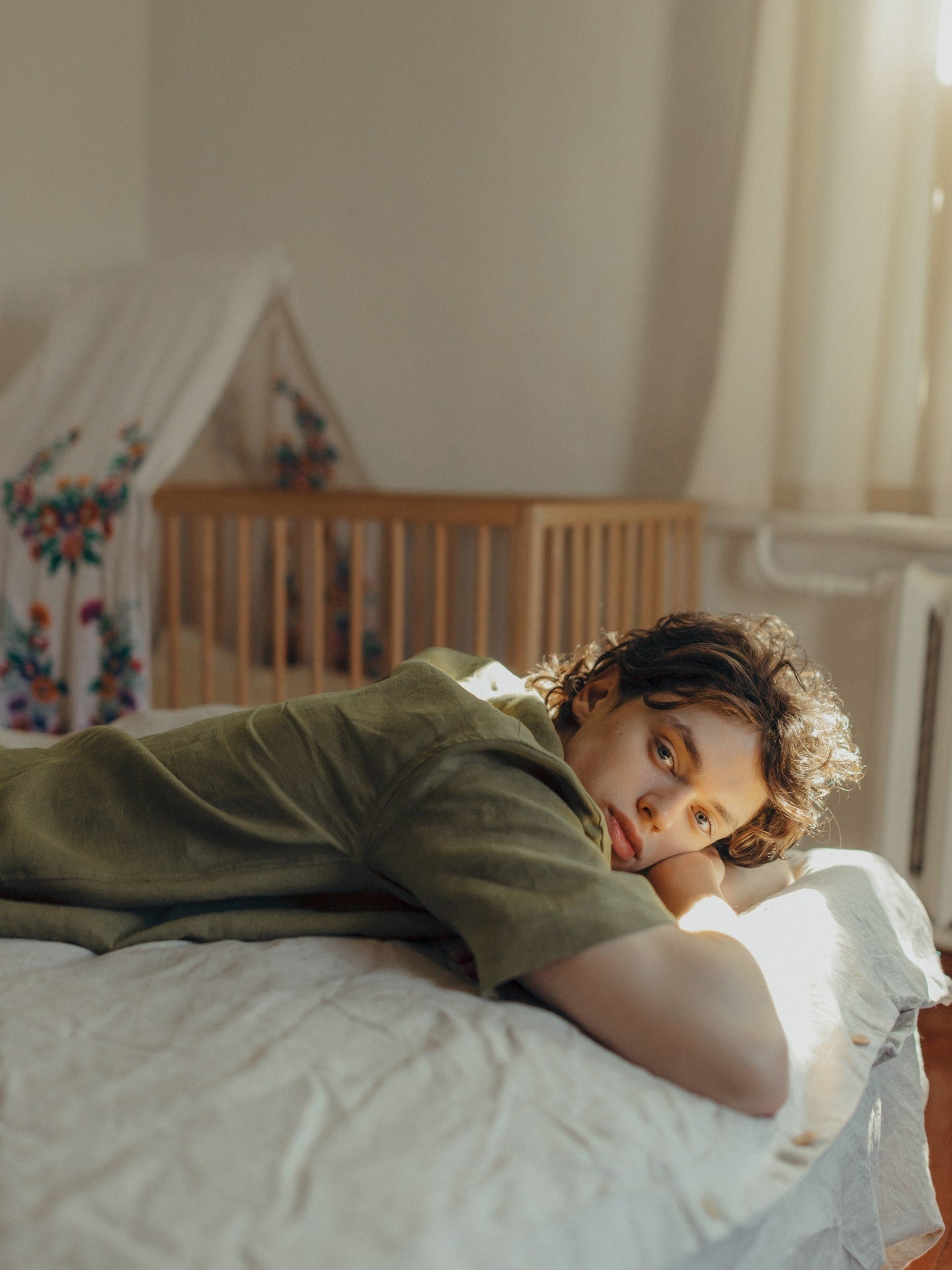 Premium Linen Pajama For Men, Comfortable Linen Green Pajama Set, Shorts & Shirt Set, Natural Men's Sleepwear, Christmas Gift For Boyfriend