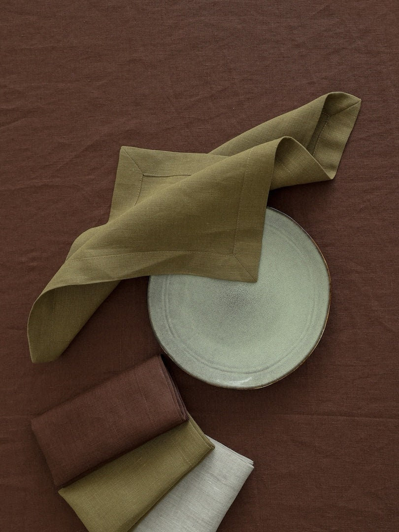 Linen Napkins Cloth, Fabric Napkins, Green Wedding Napkins, Custom Size Napkins, Dinner Napkins For Whole Family, Holiday Serving Napkins