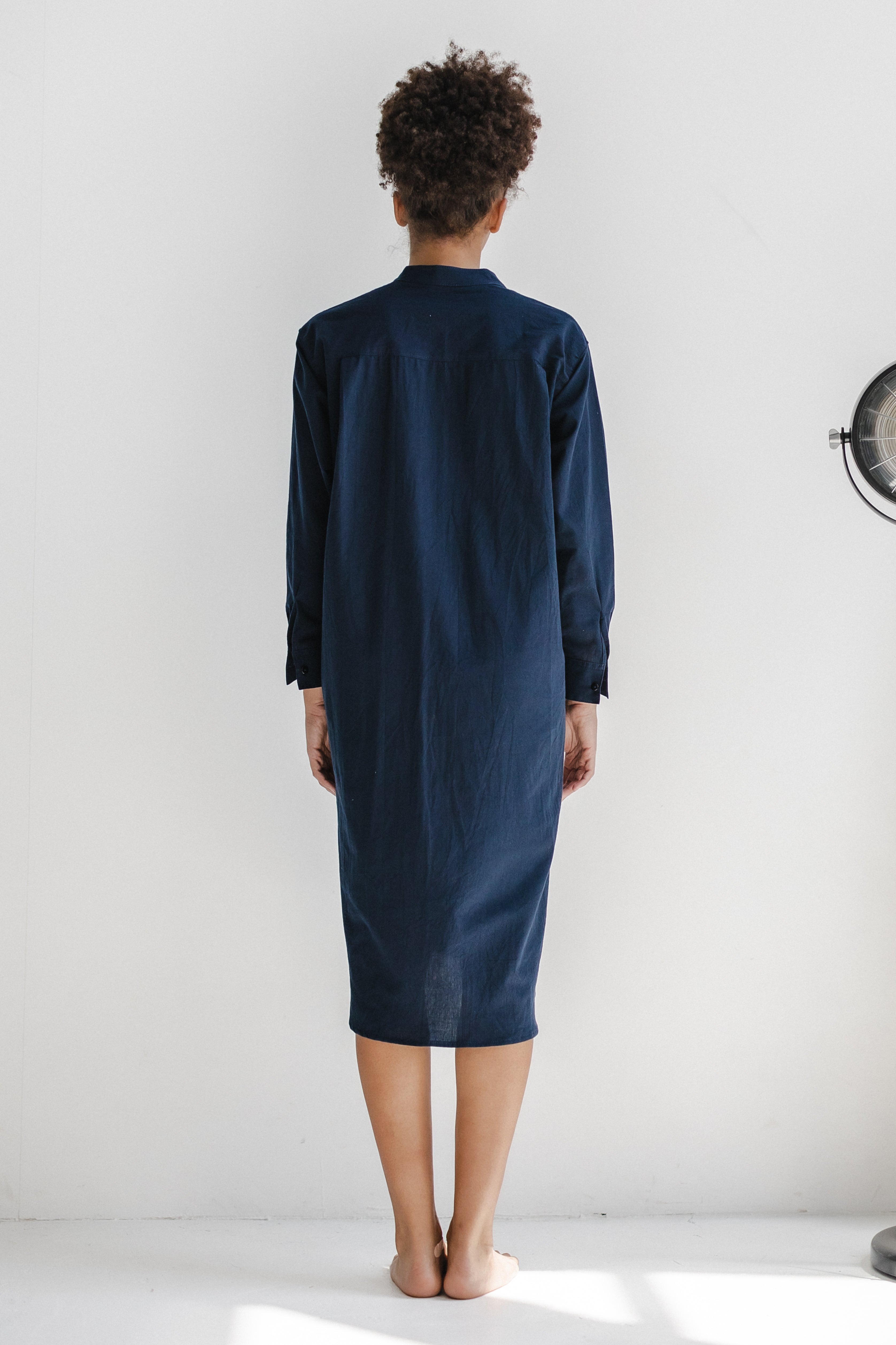 Long Sleeve Sleepdress — Navy