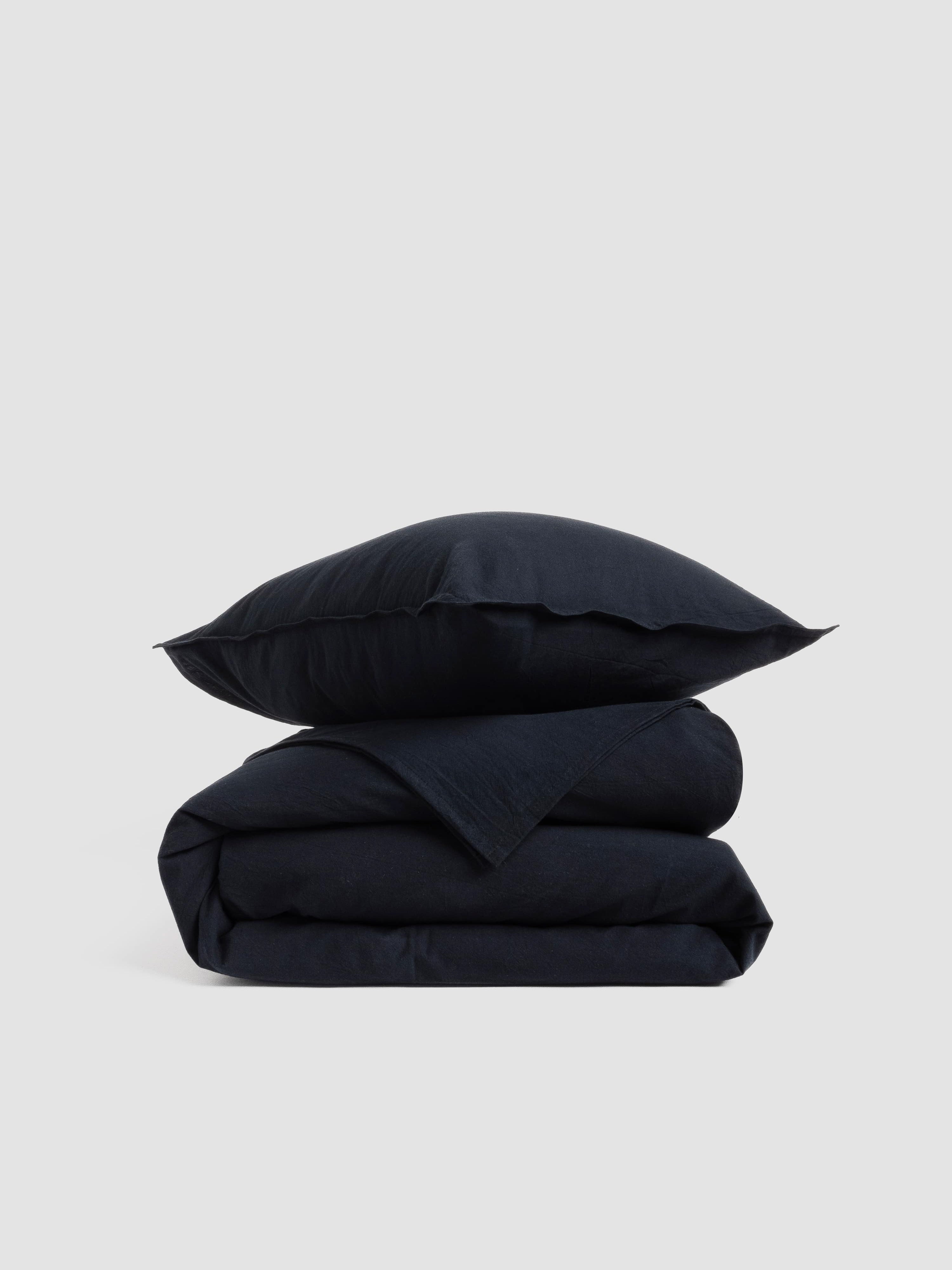 Juego de ropa de cama de algodón peinado Leglo Black