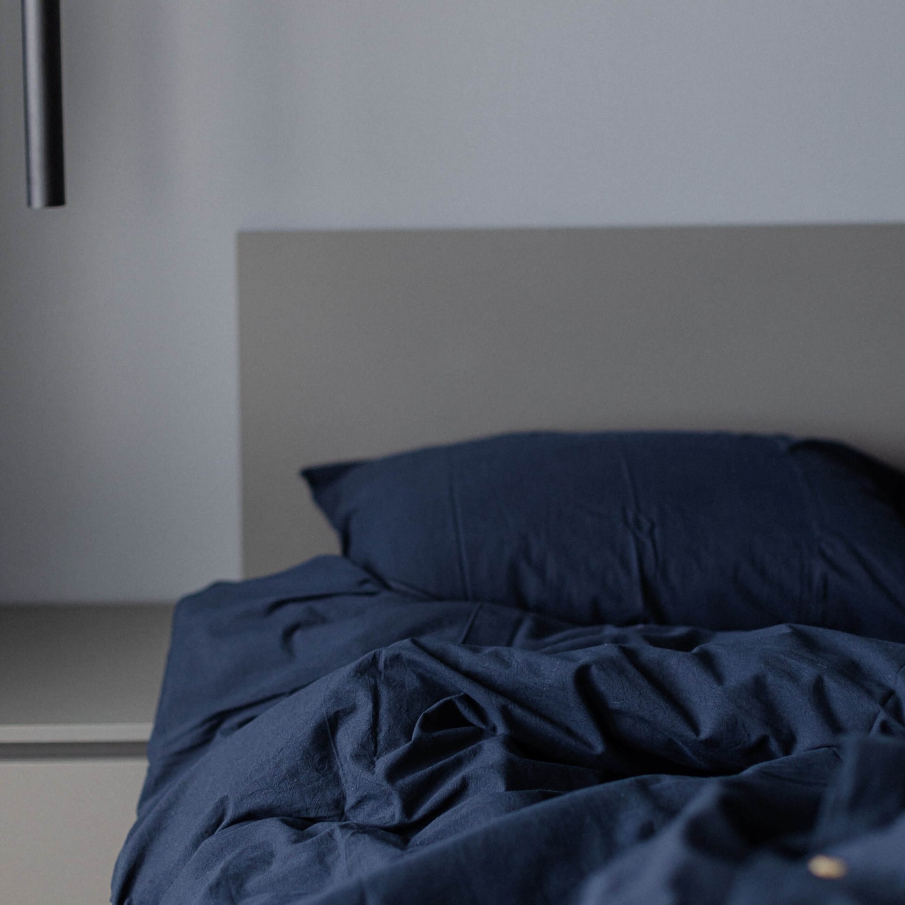 Washed Cotton Bedding Set Navy