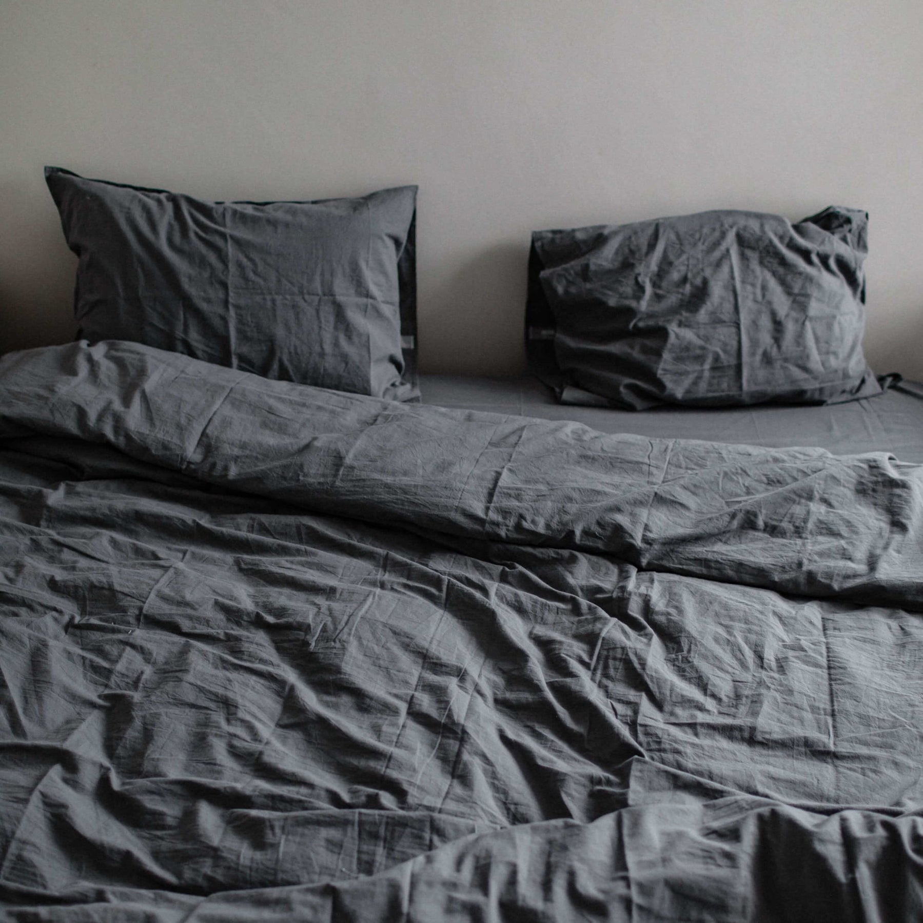 Washed Cotton Bedding Set Slate