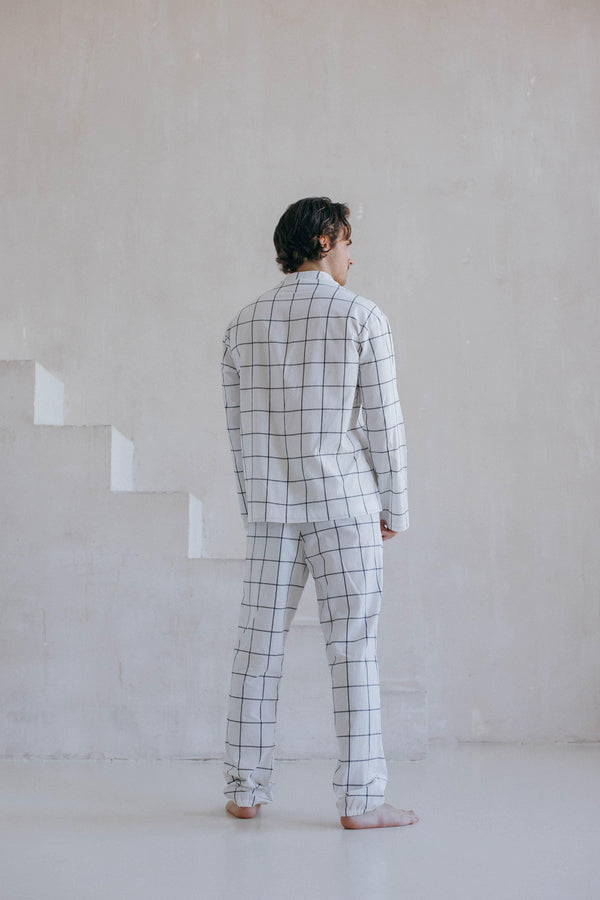 Men's Loungewear – Gridded White - leglo.store