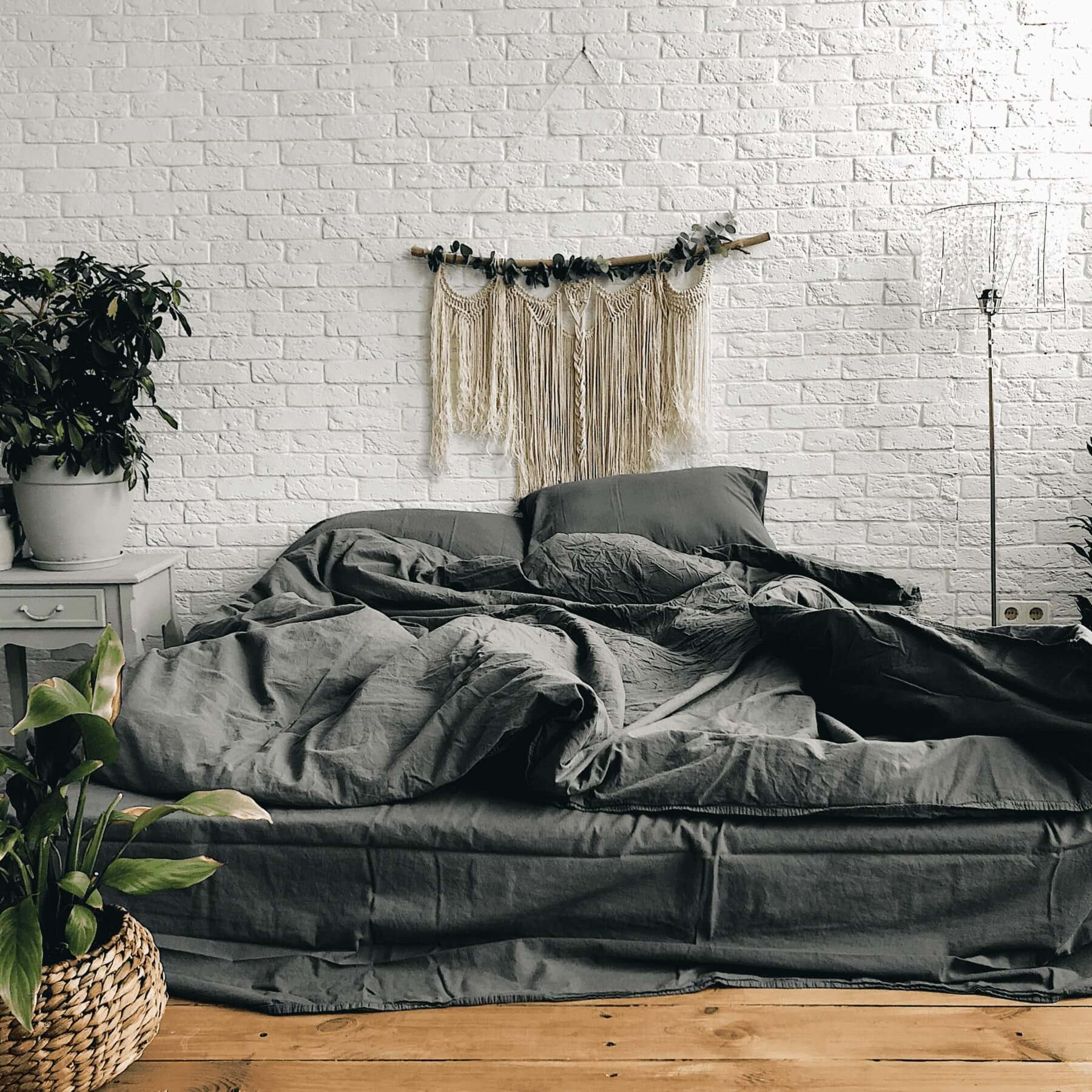 Washed Cotton Bedding Set Slate