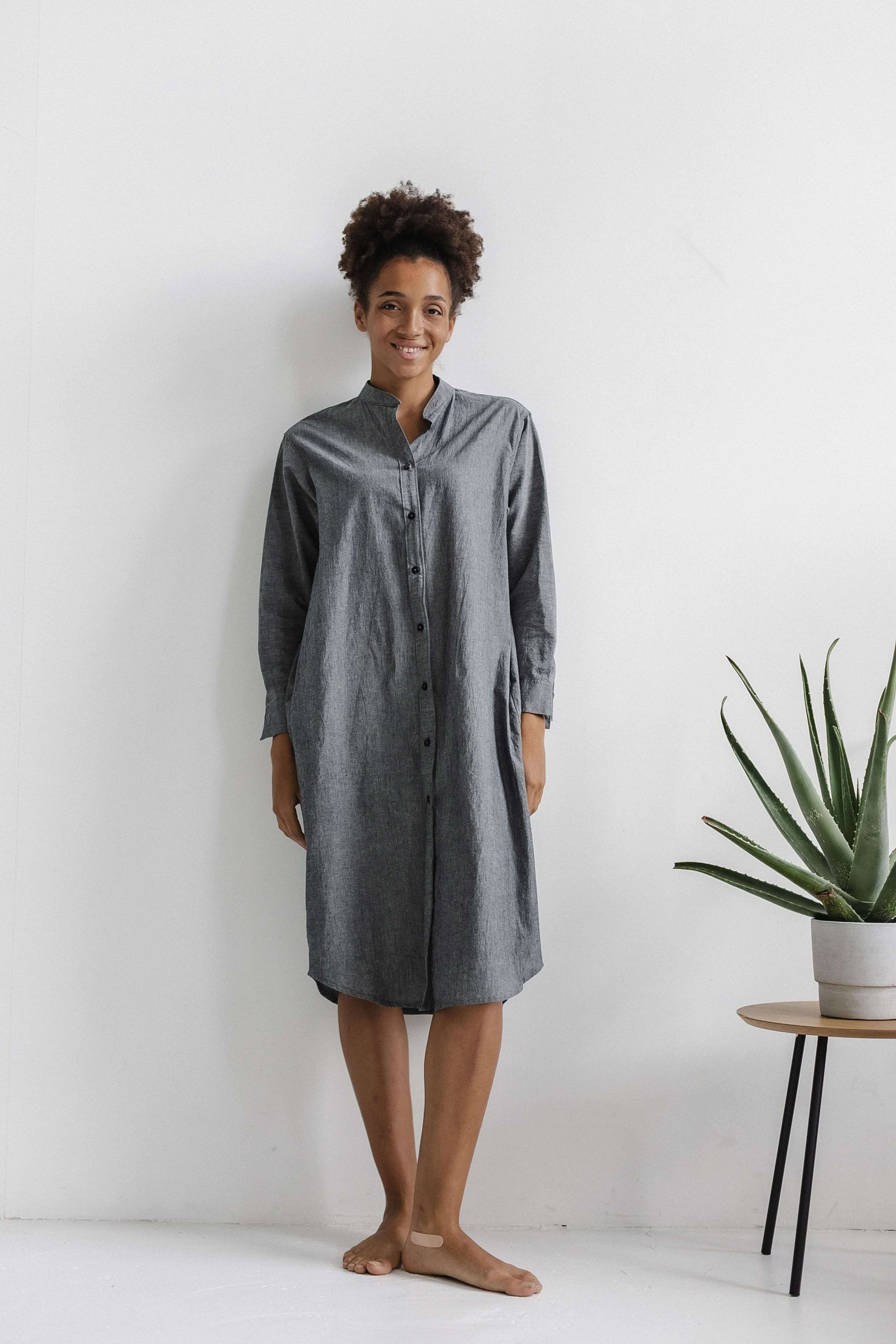 Organic cotton dress, Cotton nightgown, Organic dress, Nightgown dress robe, Cotton shirt dress, retro nightgown, Long shirt dres