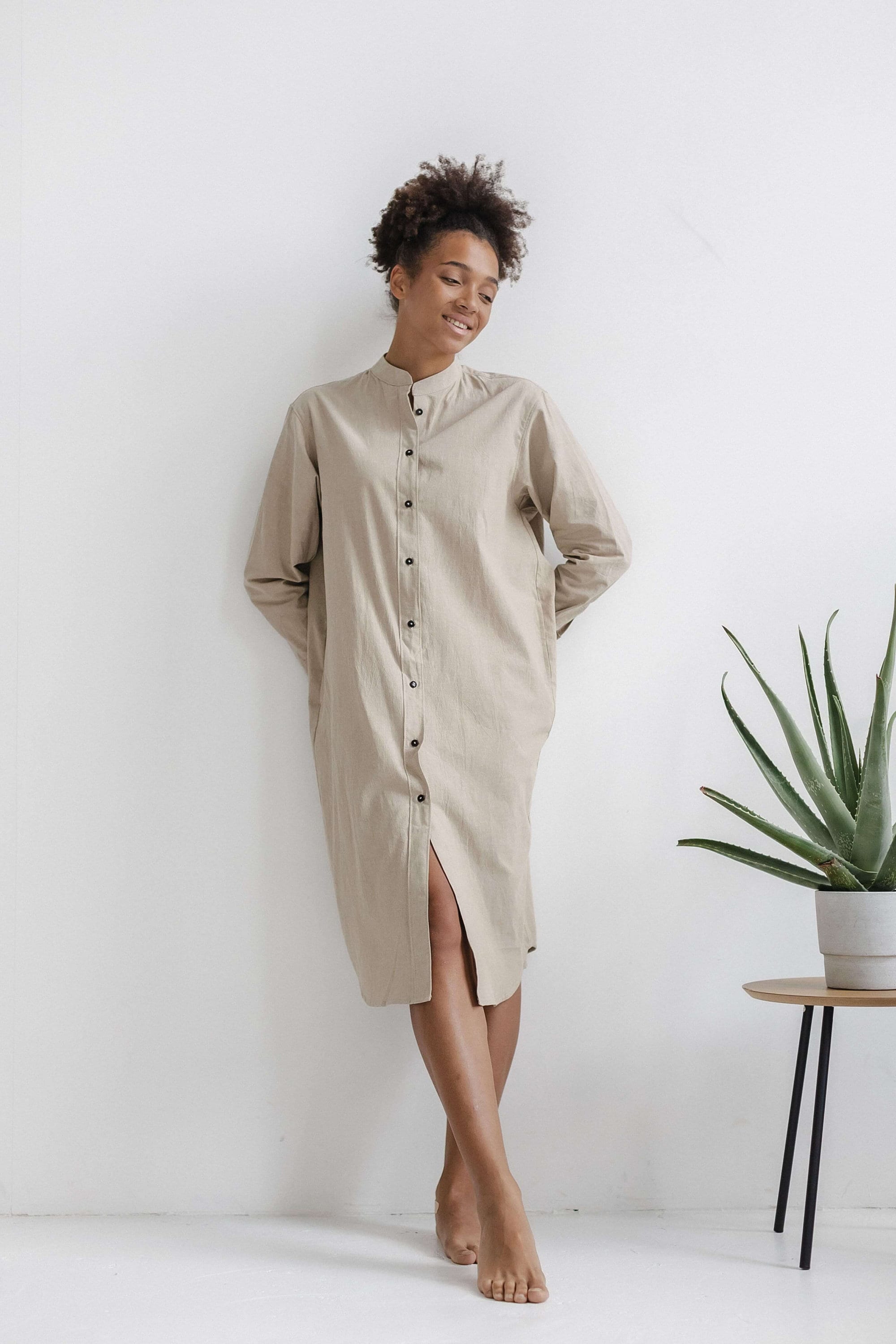 Cotton nightgown, Organic cotton dress, Organic dress, Cotton shirt dress, Long shirt dress, Cotton nightgown women, Cotton nighty