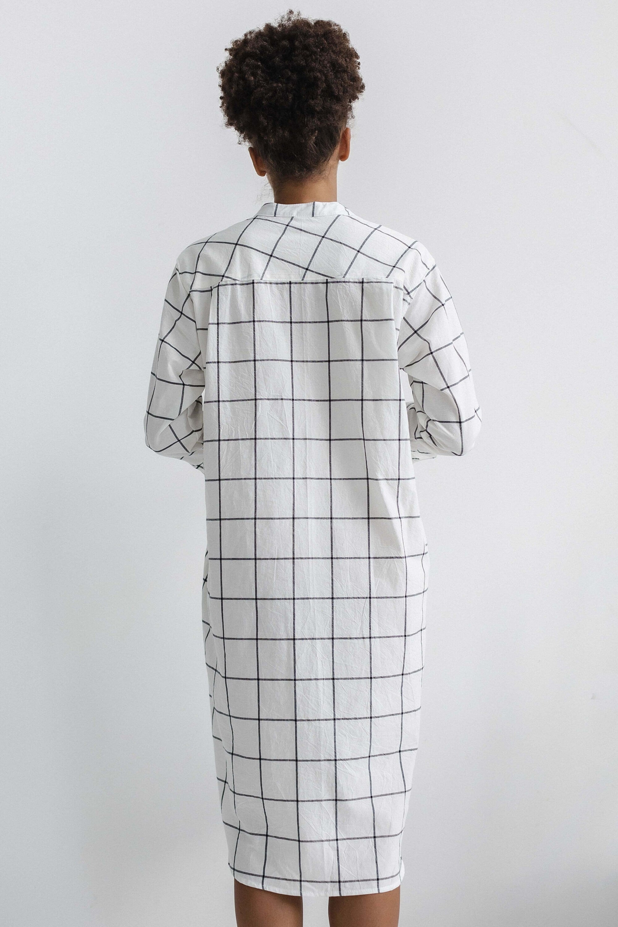 Grid Cotton shirt dress, Organic cotton dress, Bridal pajamas, Cotton nightgown, Organic dress, Retro nightgown, Cotton nightgown women