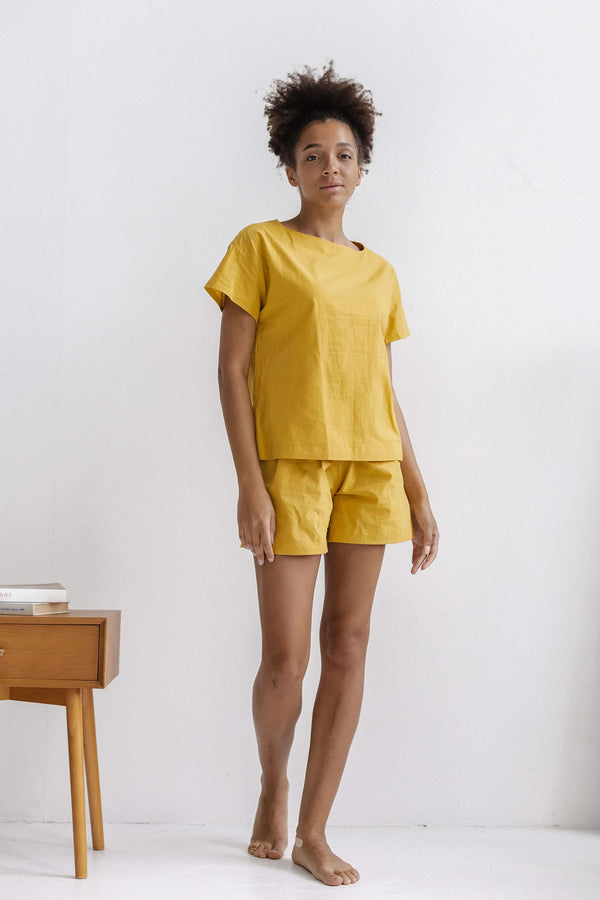 Women's Pajama with Shorts Ochre