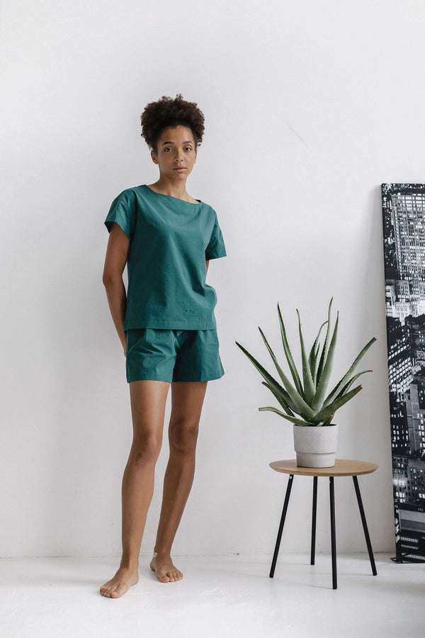 Women's Pajama with Shorts Emerald
