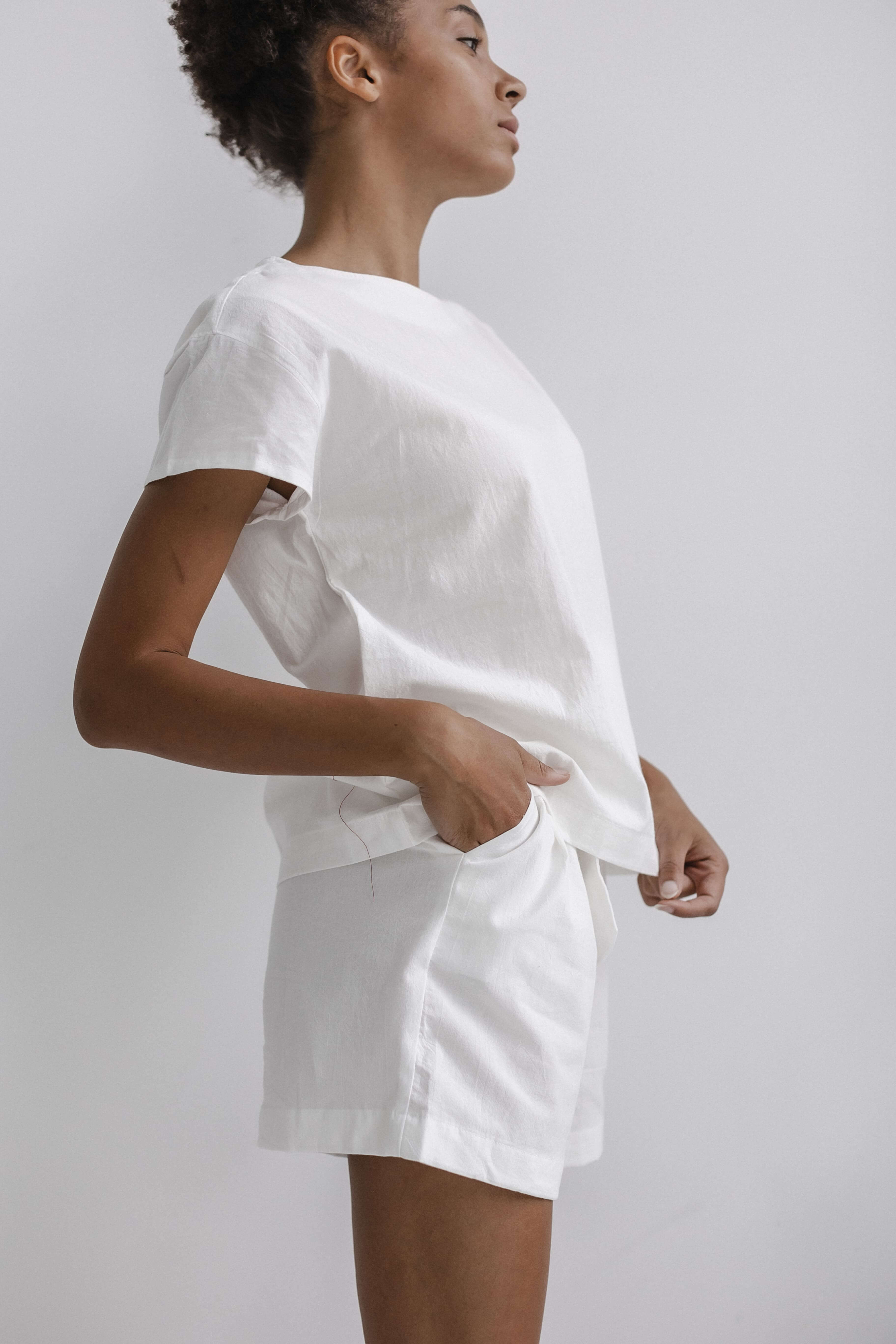 Women's Pajama with Shorts Creme