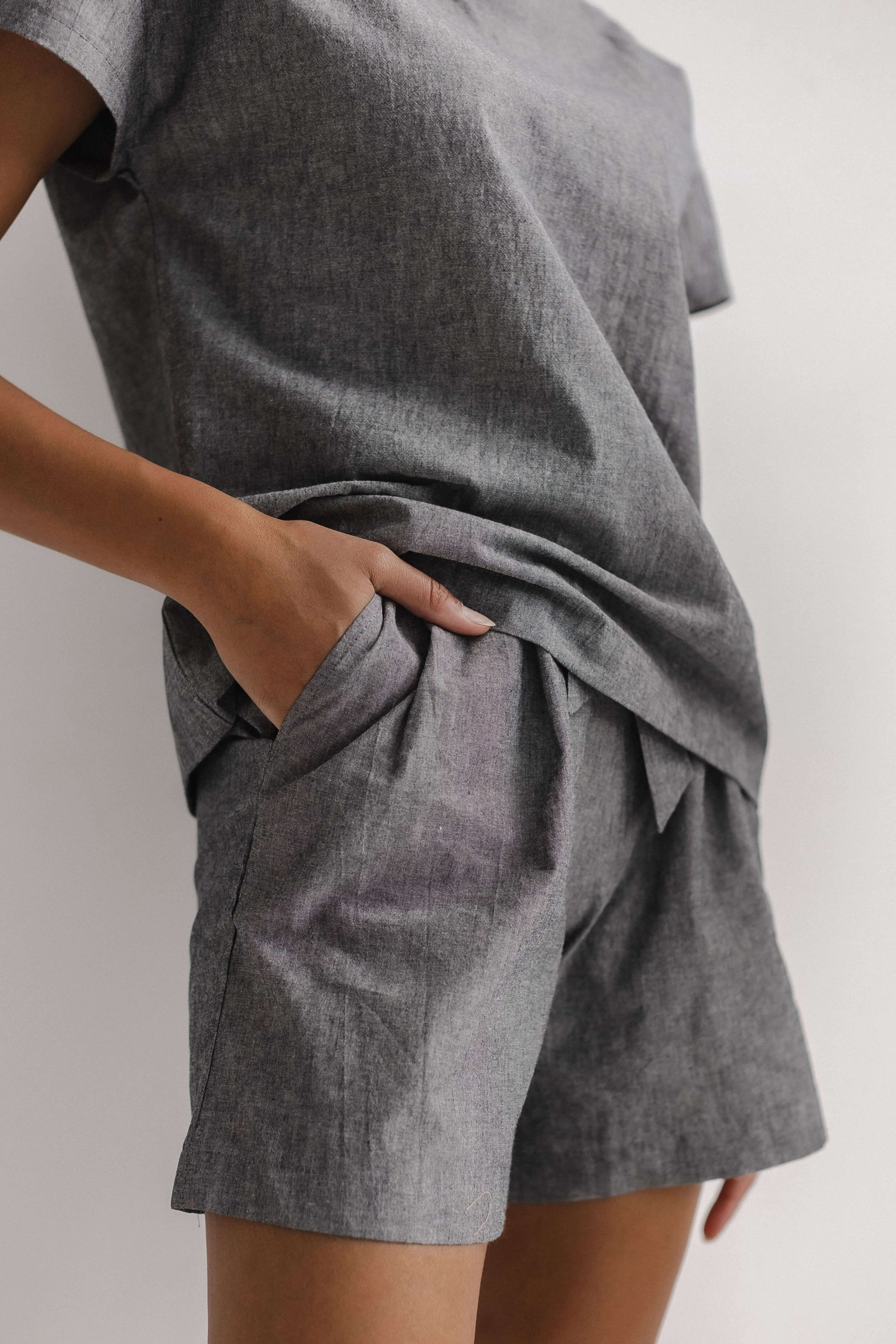 Women's Pajama with Shorts Silver