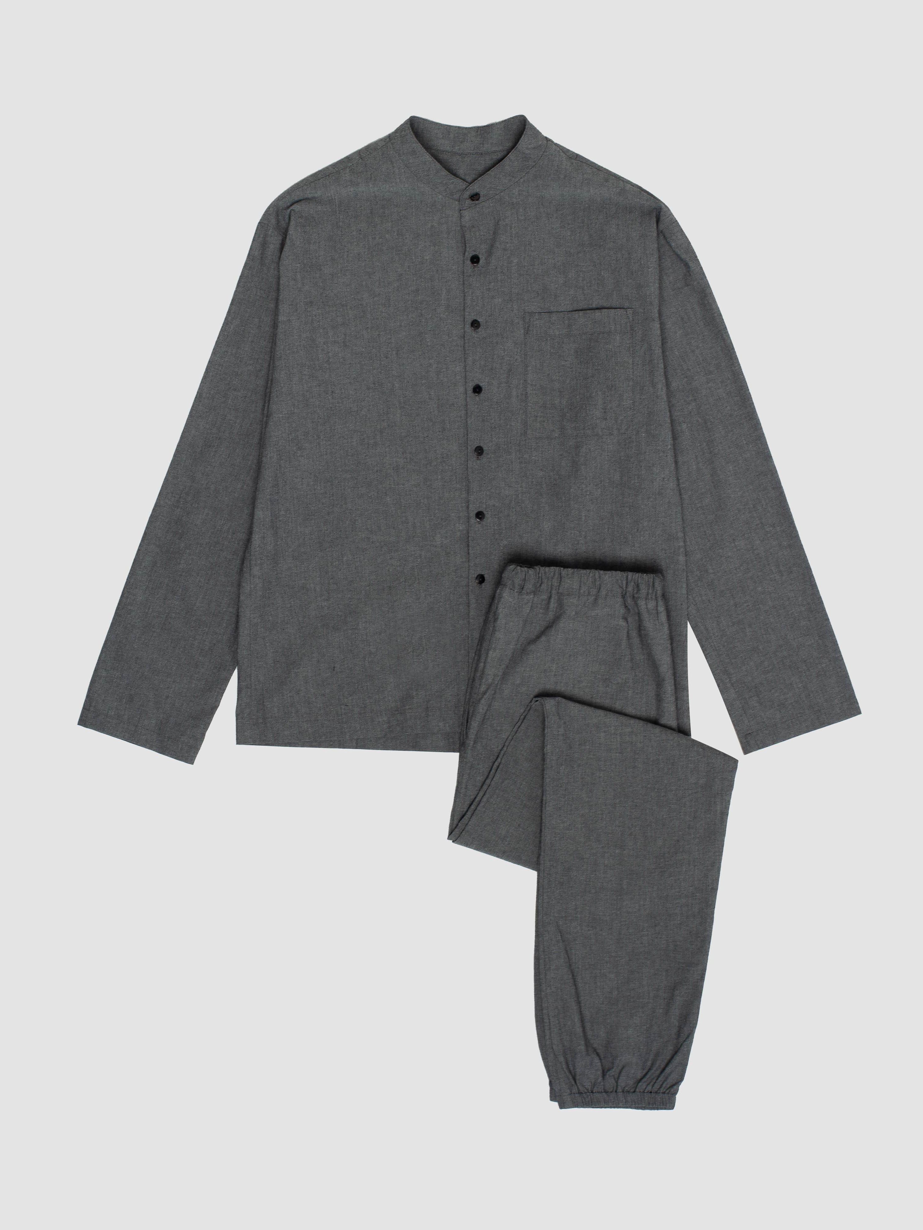 Men's pajama made of boiled cotton Silver