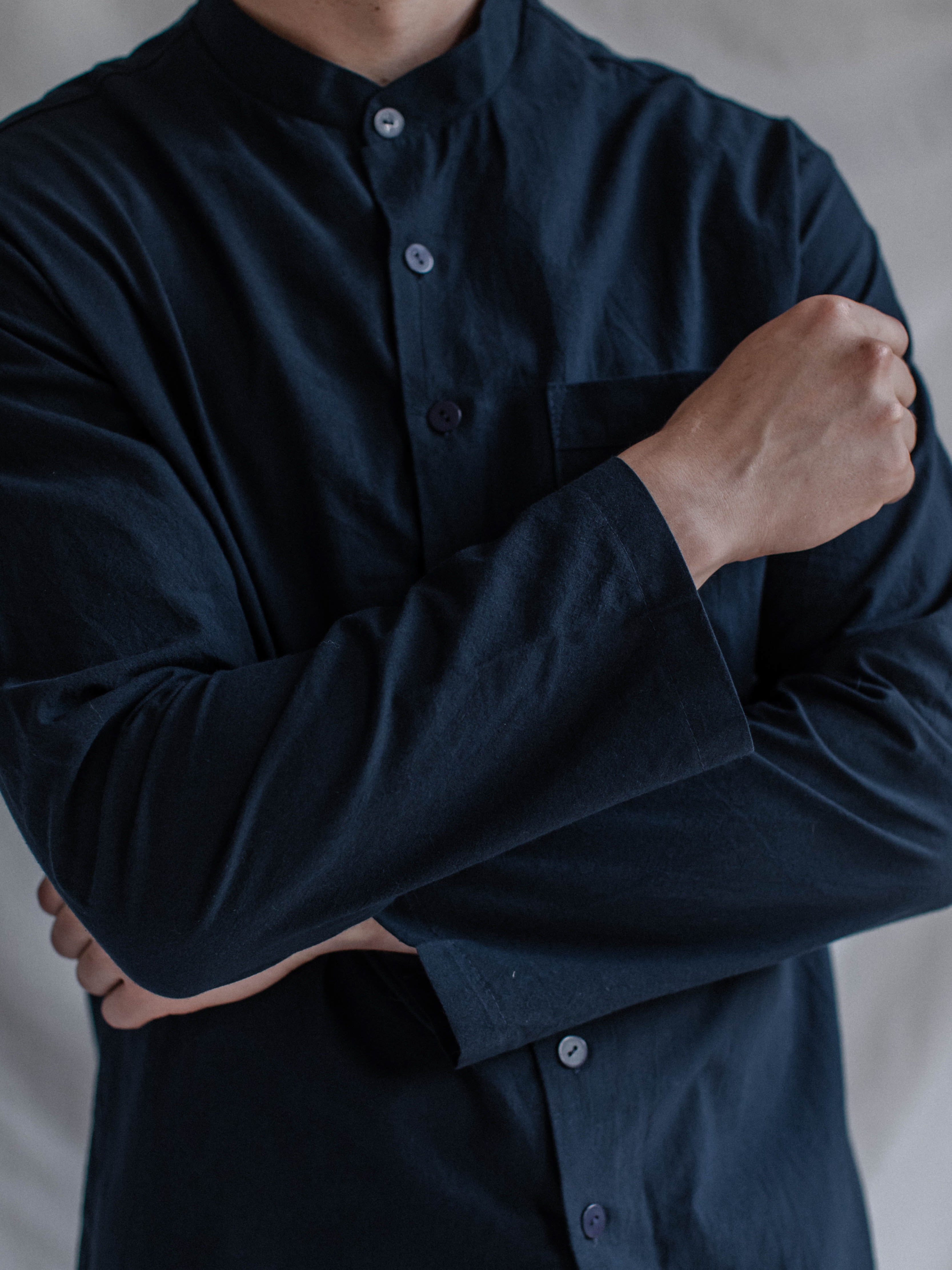 Men's pajama made of boiled cotton Navy