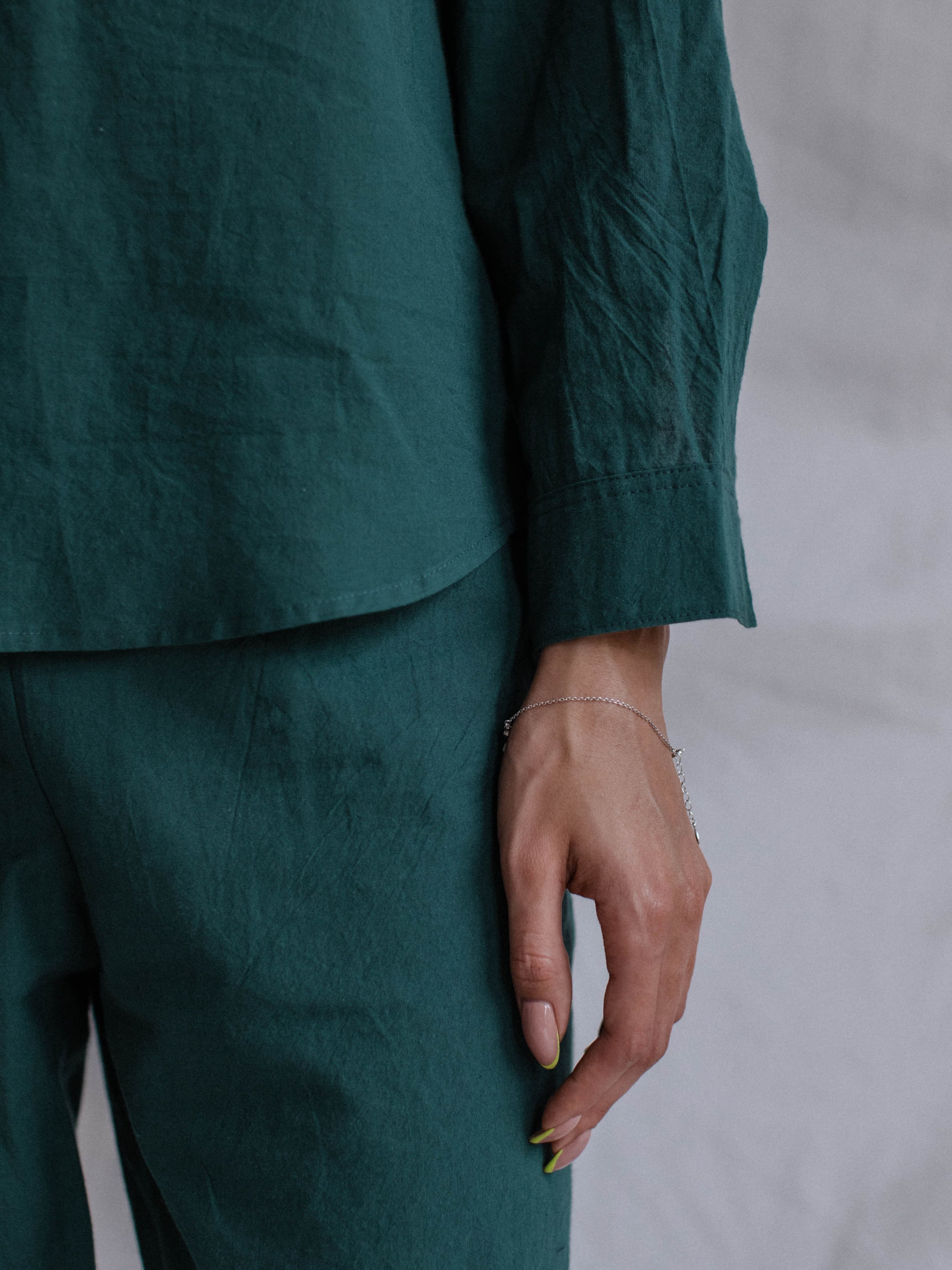 Women's pajama made of boiled cotton Smaragd